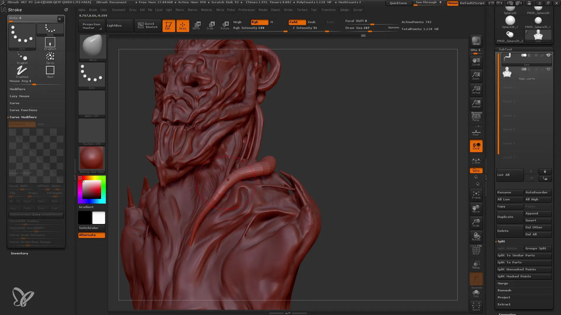 Memulai menggunakan Curve Brushes di ZBrush untuk pemula