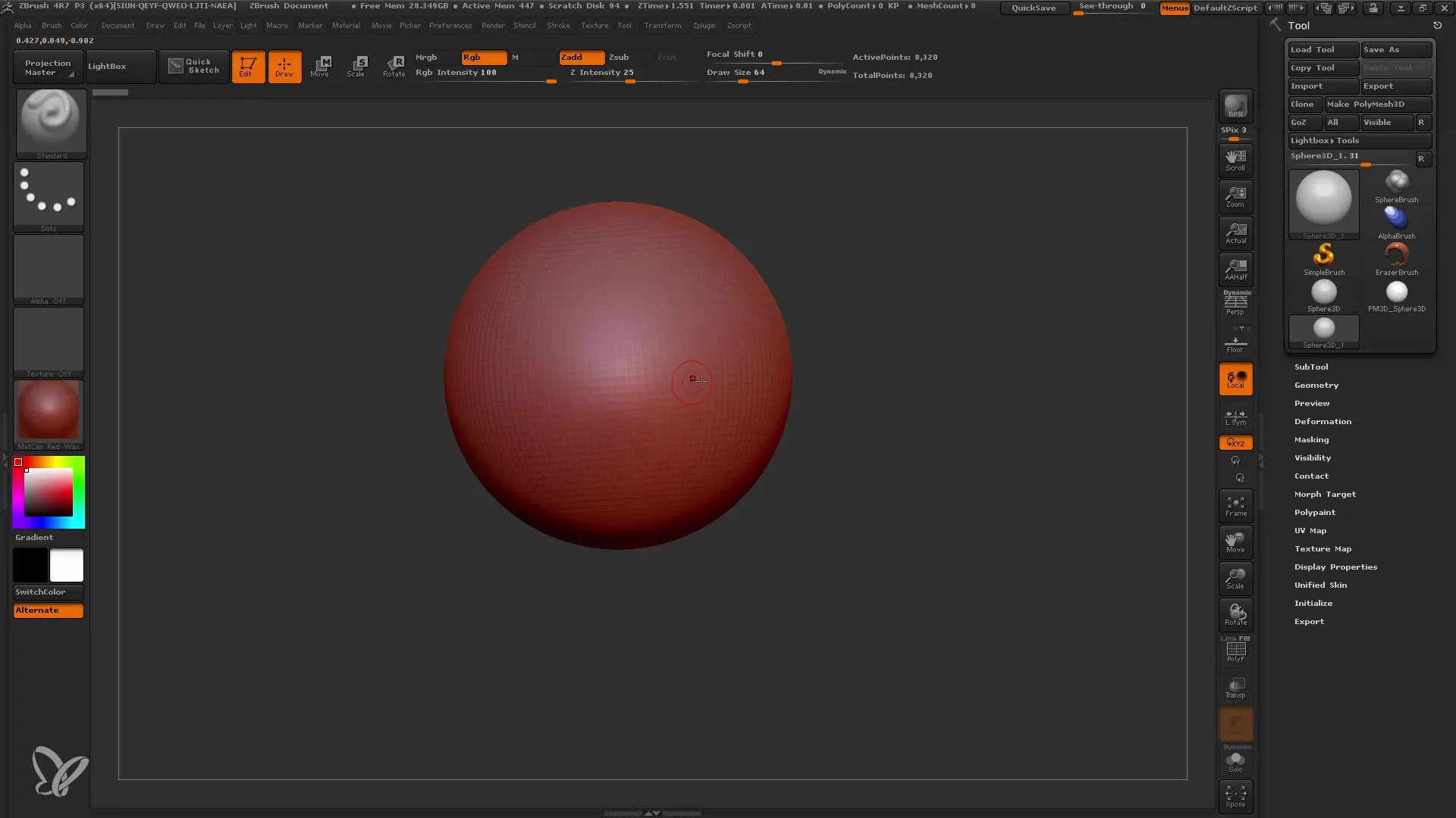 Vstop v orodje Curve Brushes v programu ZBrush za začetnike