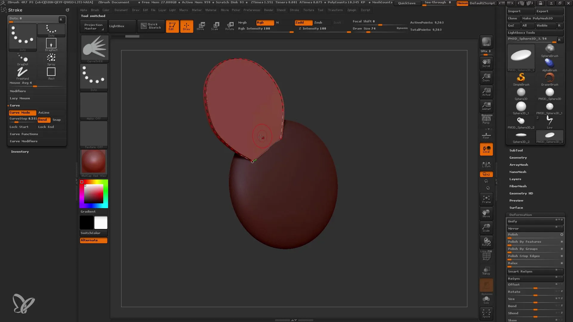 Vstop v krivulje krtač v programu ZBrush za začetnike