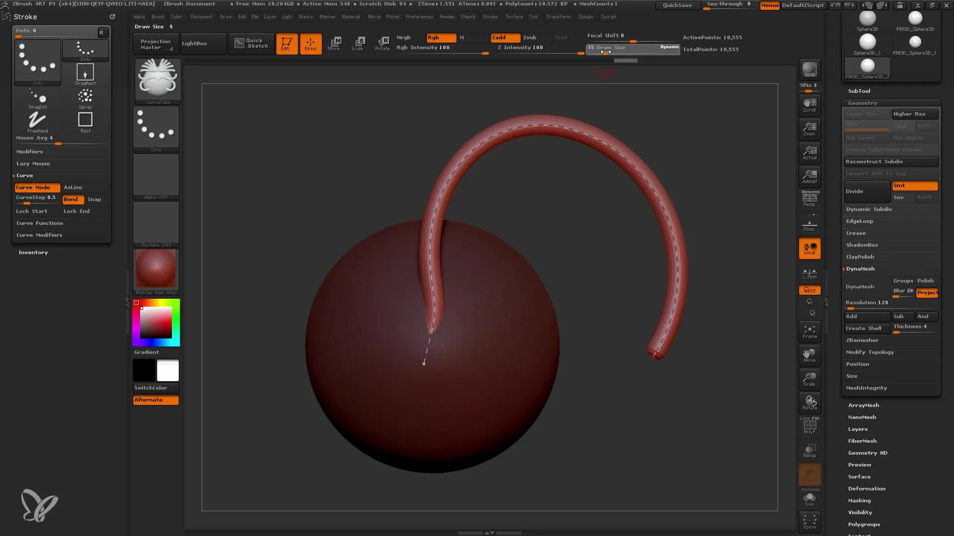 Memulai menggunakan Curve Brushes di ZBrush untuk pemula