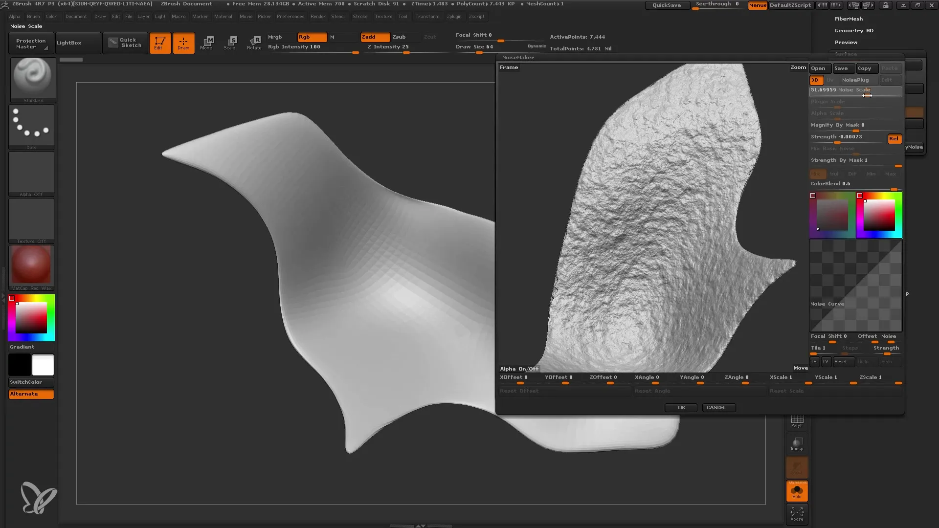 Perbaiki model 3D Anda dengan Surface Noise di ZBrush