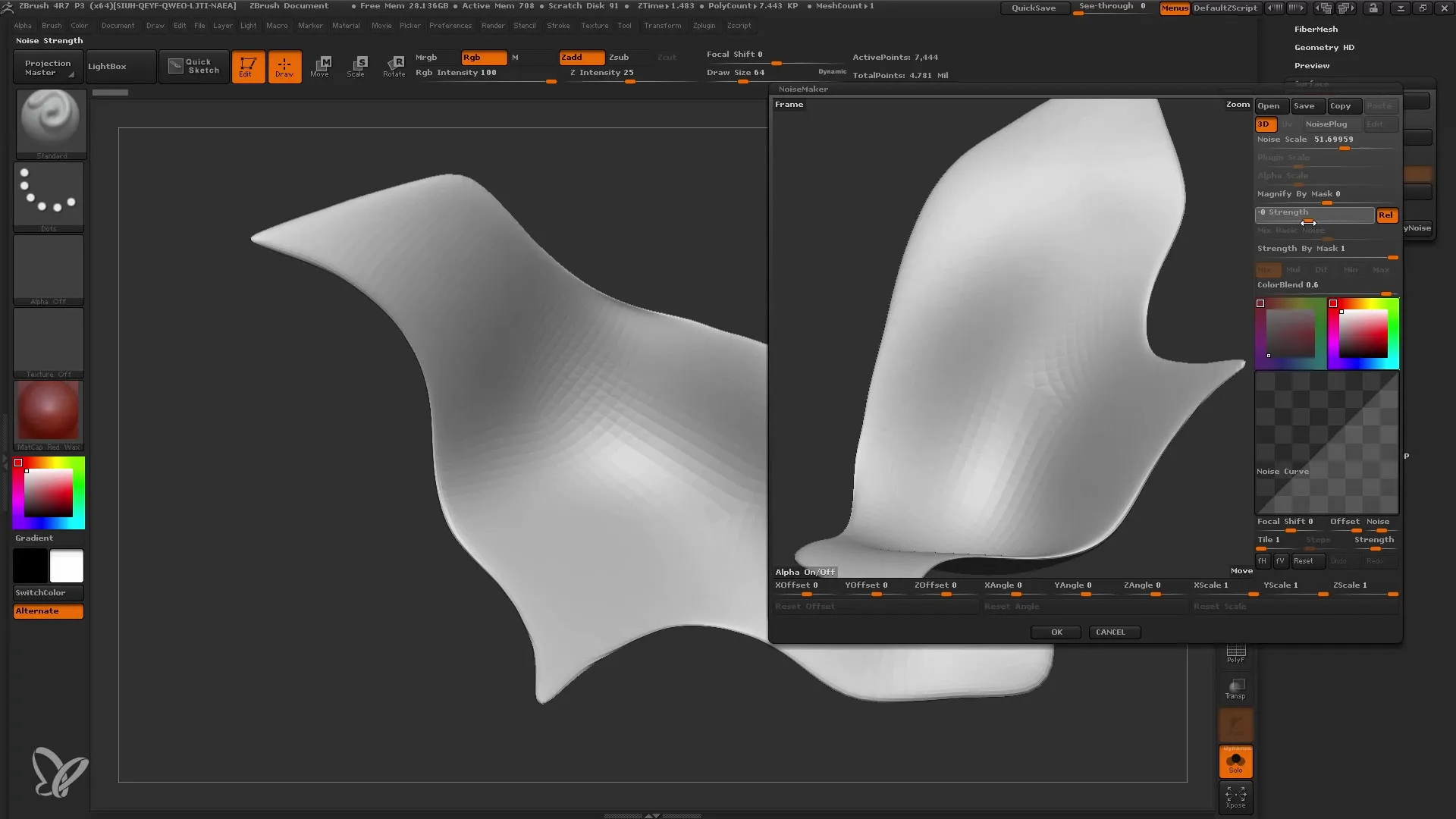 Perbaiki model 3D-mu dengan Surface Noise di ZBrush