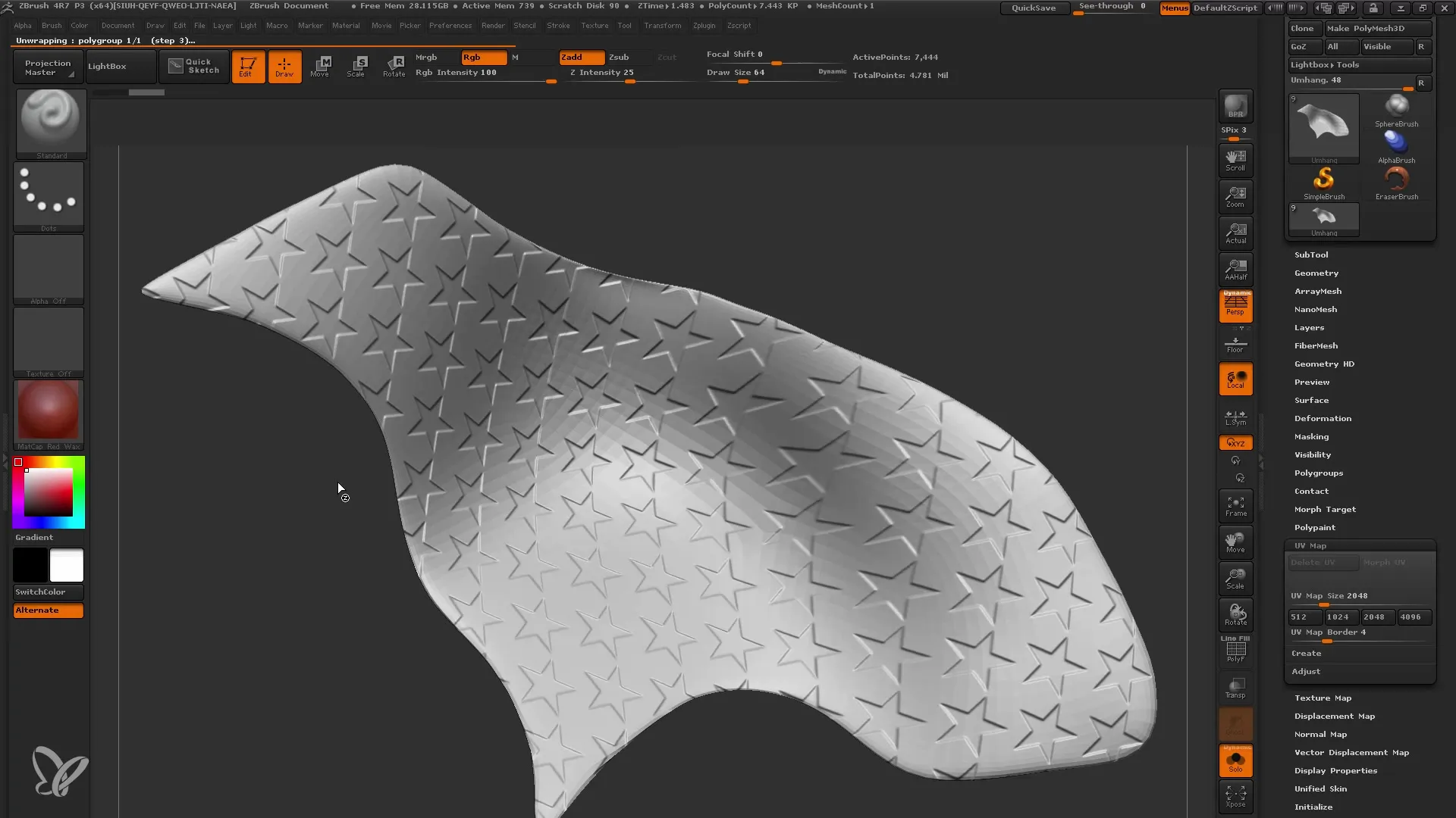 Izboljšaj svoje 3D modele z površinskim hrupom v programu ZBrush