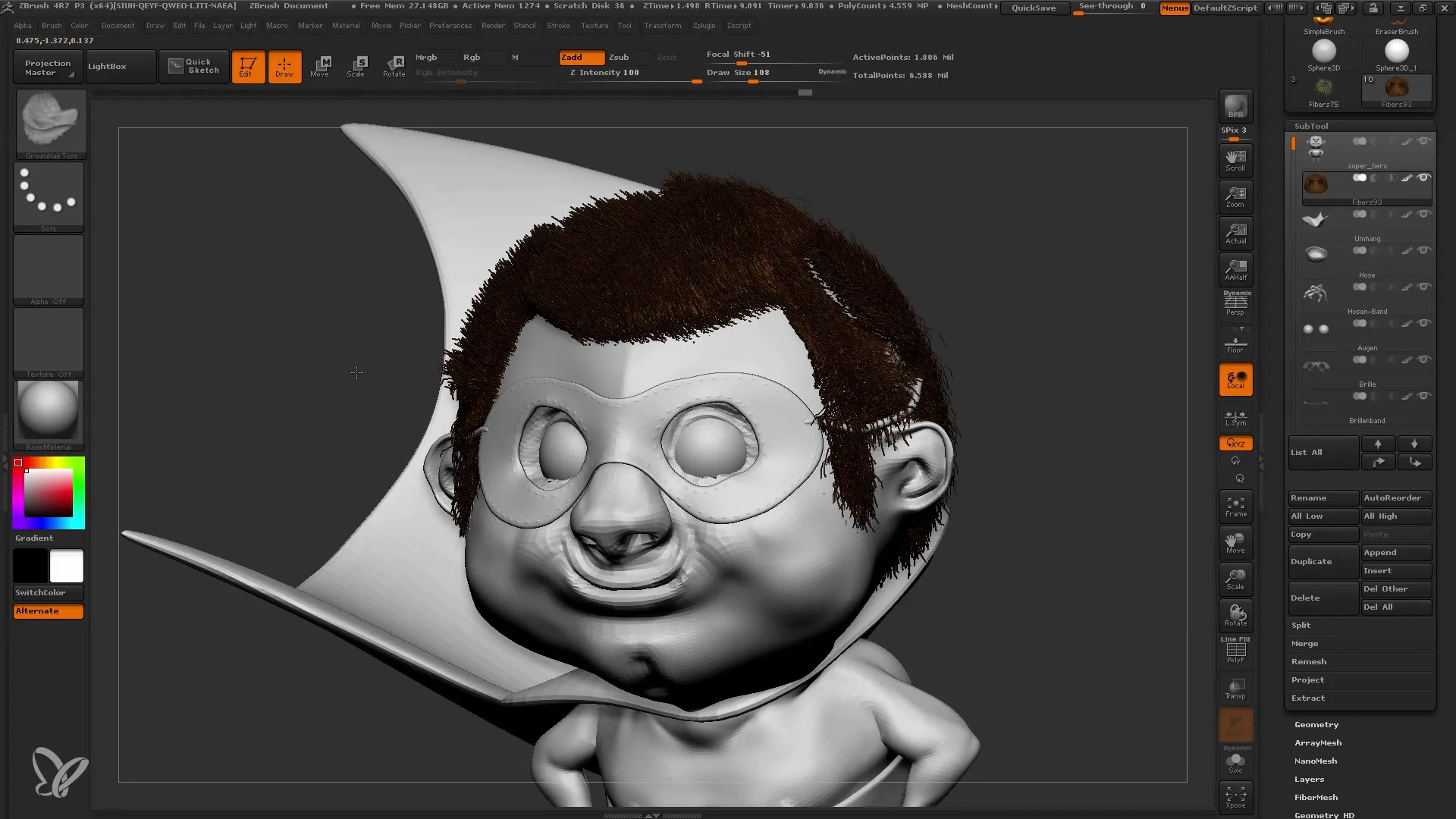 Fibermesh di ZBrush - Panduan langkah demi langkah