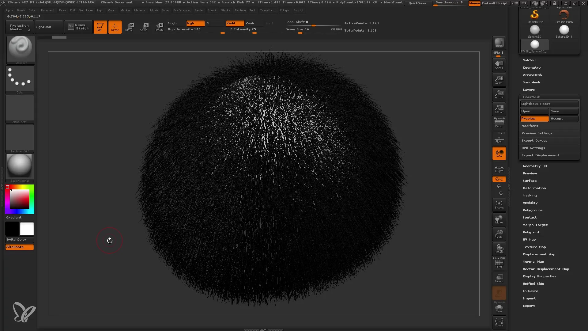 Fibermesh ZBrushis - samm-sammult juhend