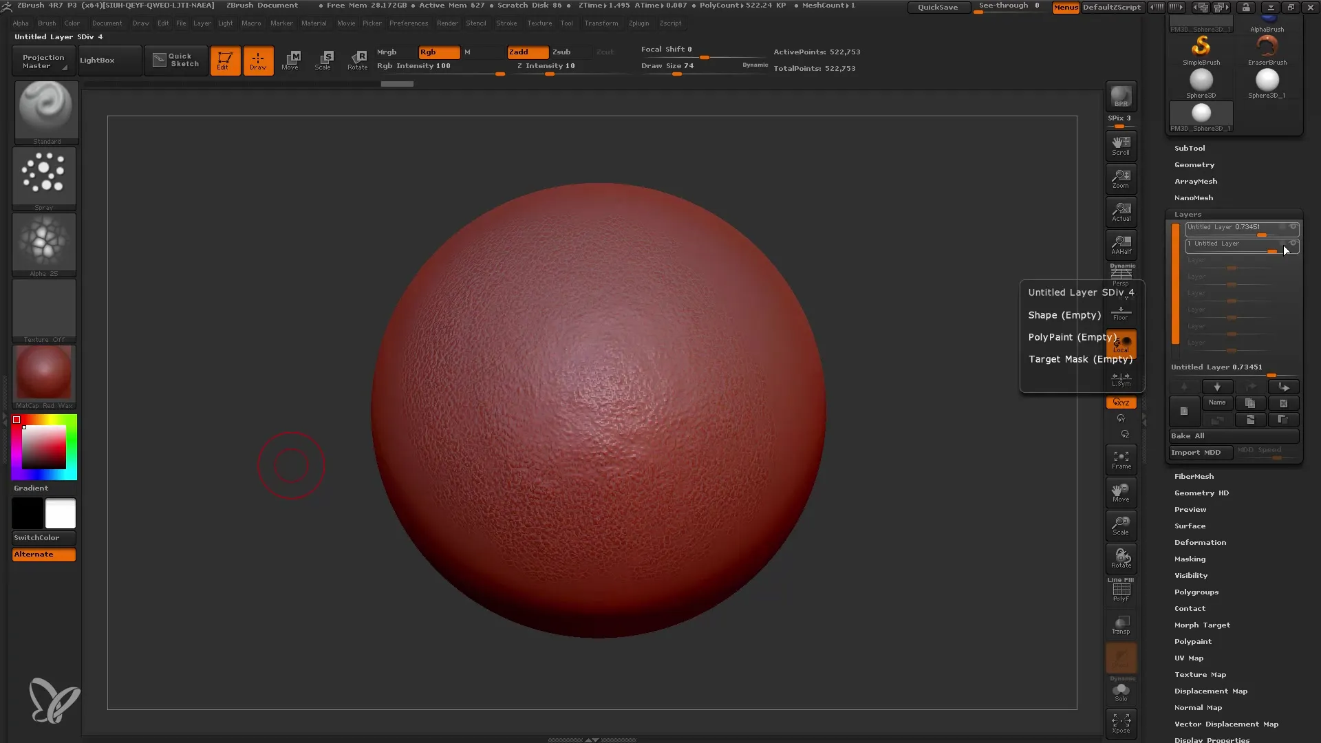 ZBrush untuk pemula: Memahami Layer dan Morph Targets