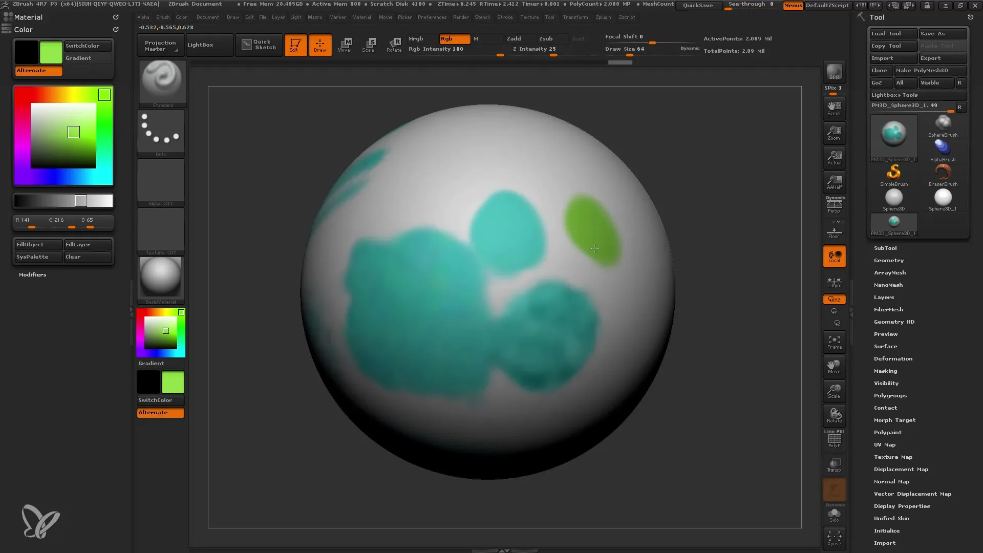 Izpratne par polikrāsošanu programmā ZBrush