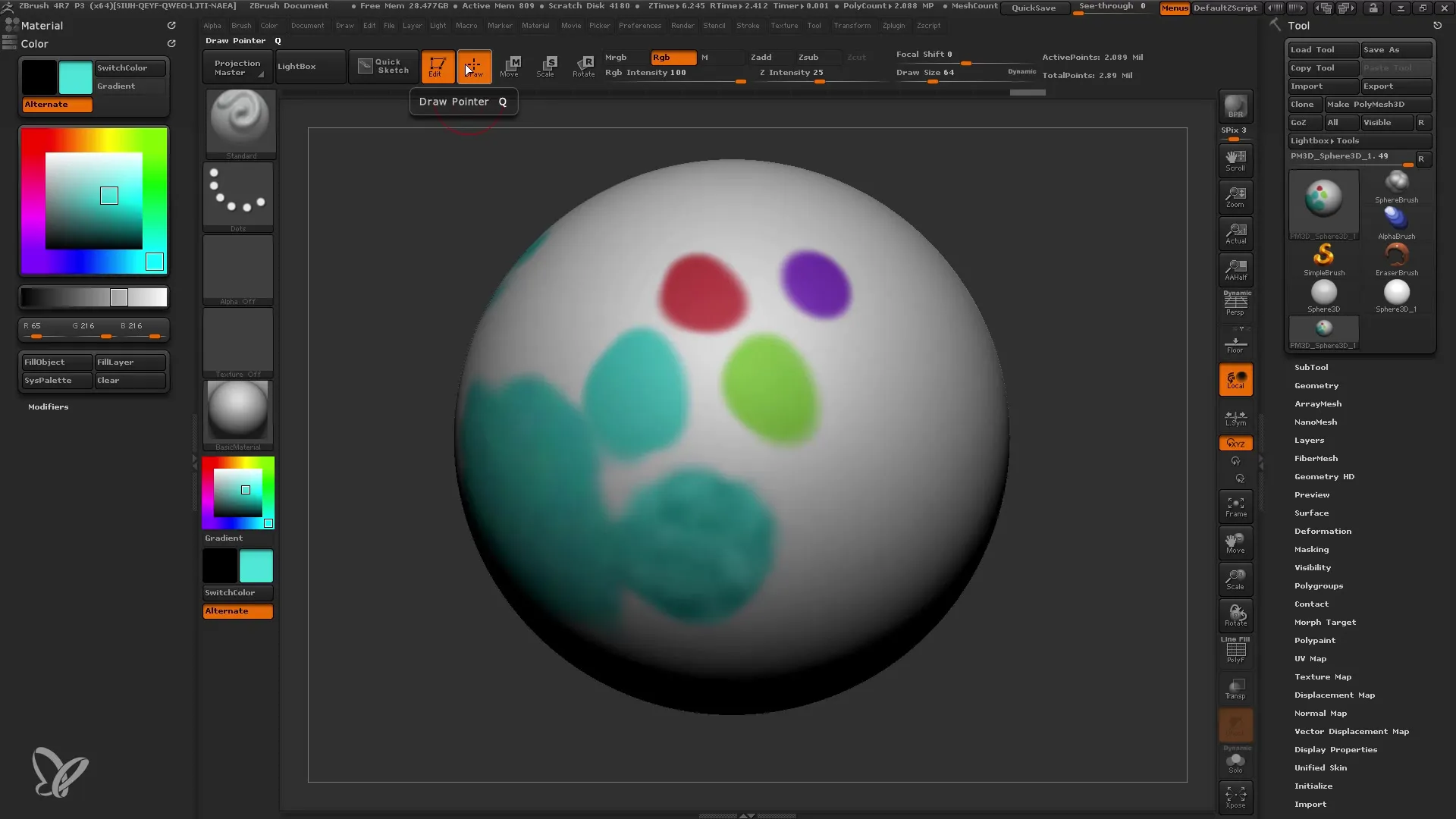 Memahami polypainting di ZBrush