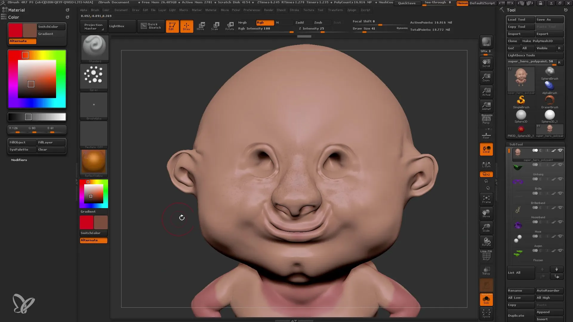 Izpratne par polikrāsošanu programmā ZBrush