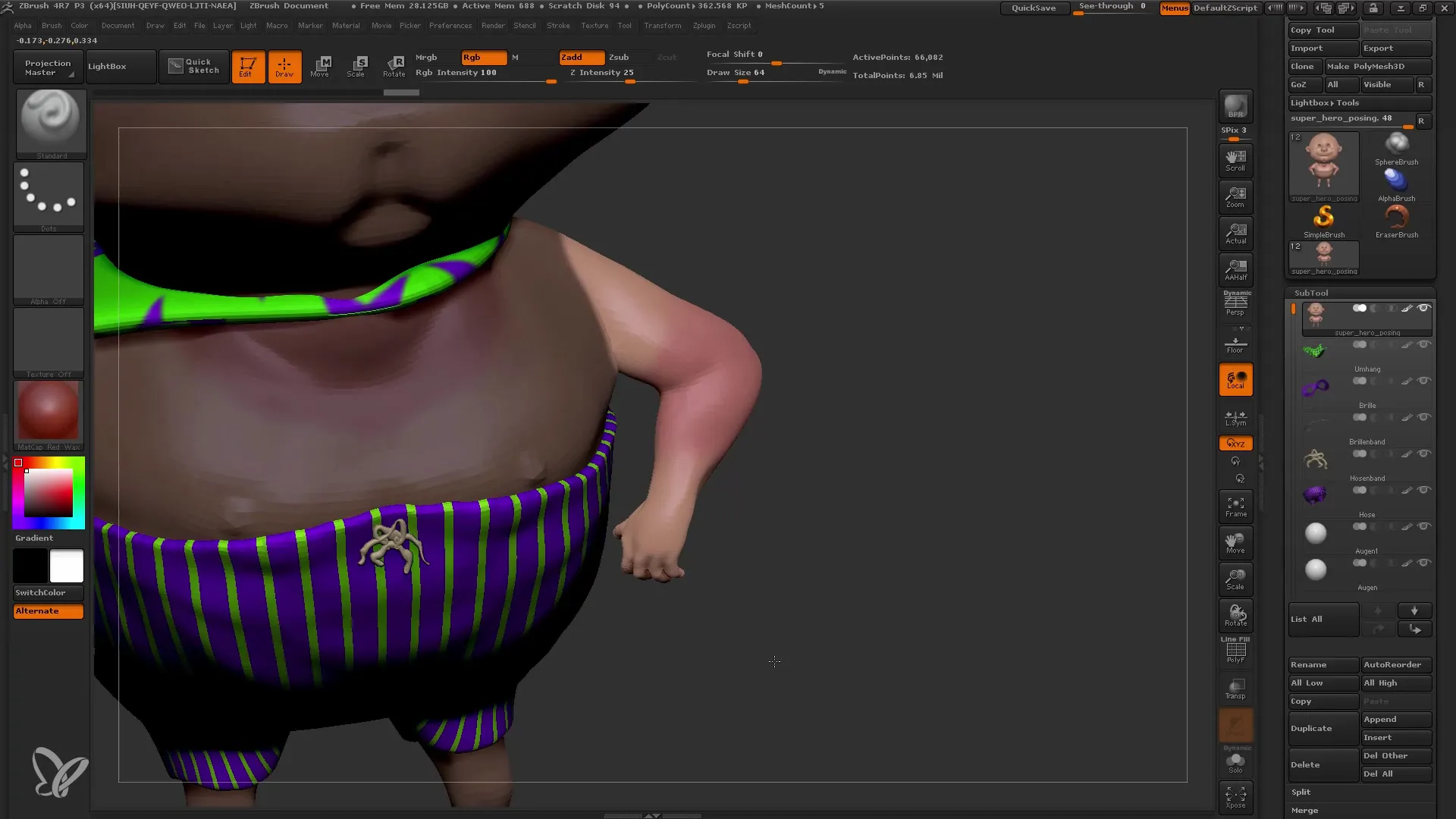 Petunjuk ZBrush: Transpose Master untuk pose dinamis