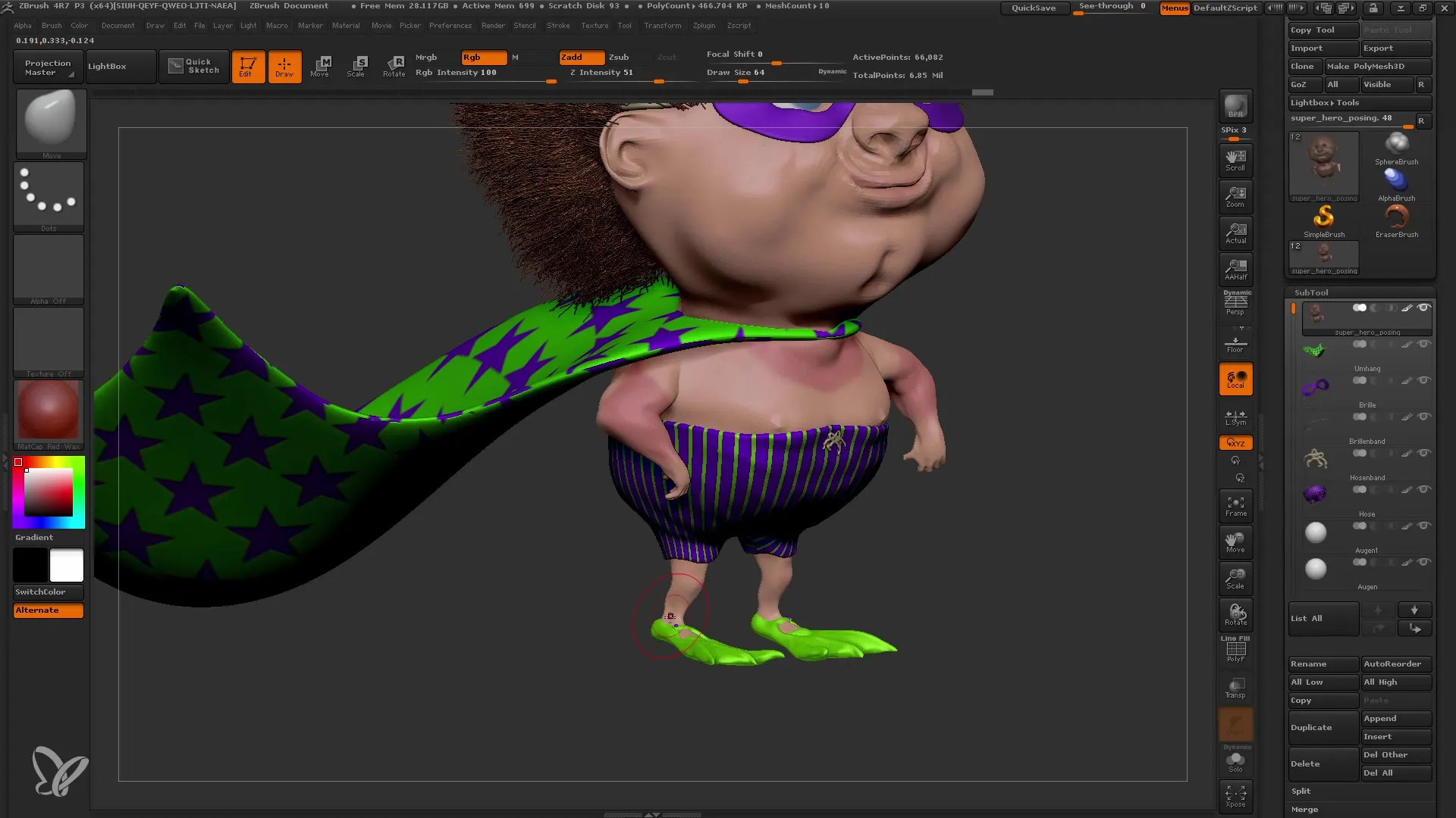 Navodila za ZBrush: Transpose Master za dinamične poze