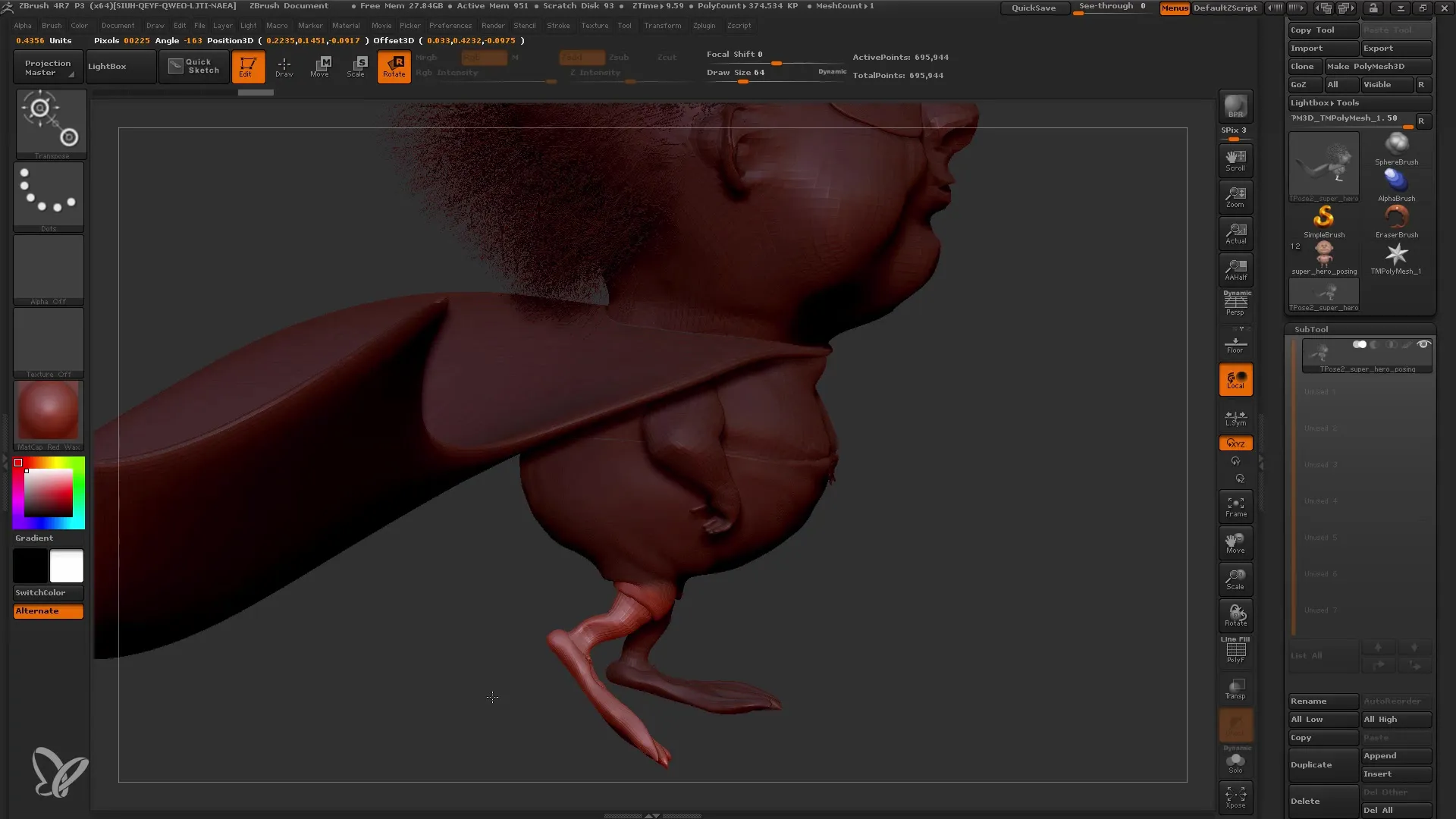 ZBrush navodila: Transpose Master za dinamične poze