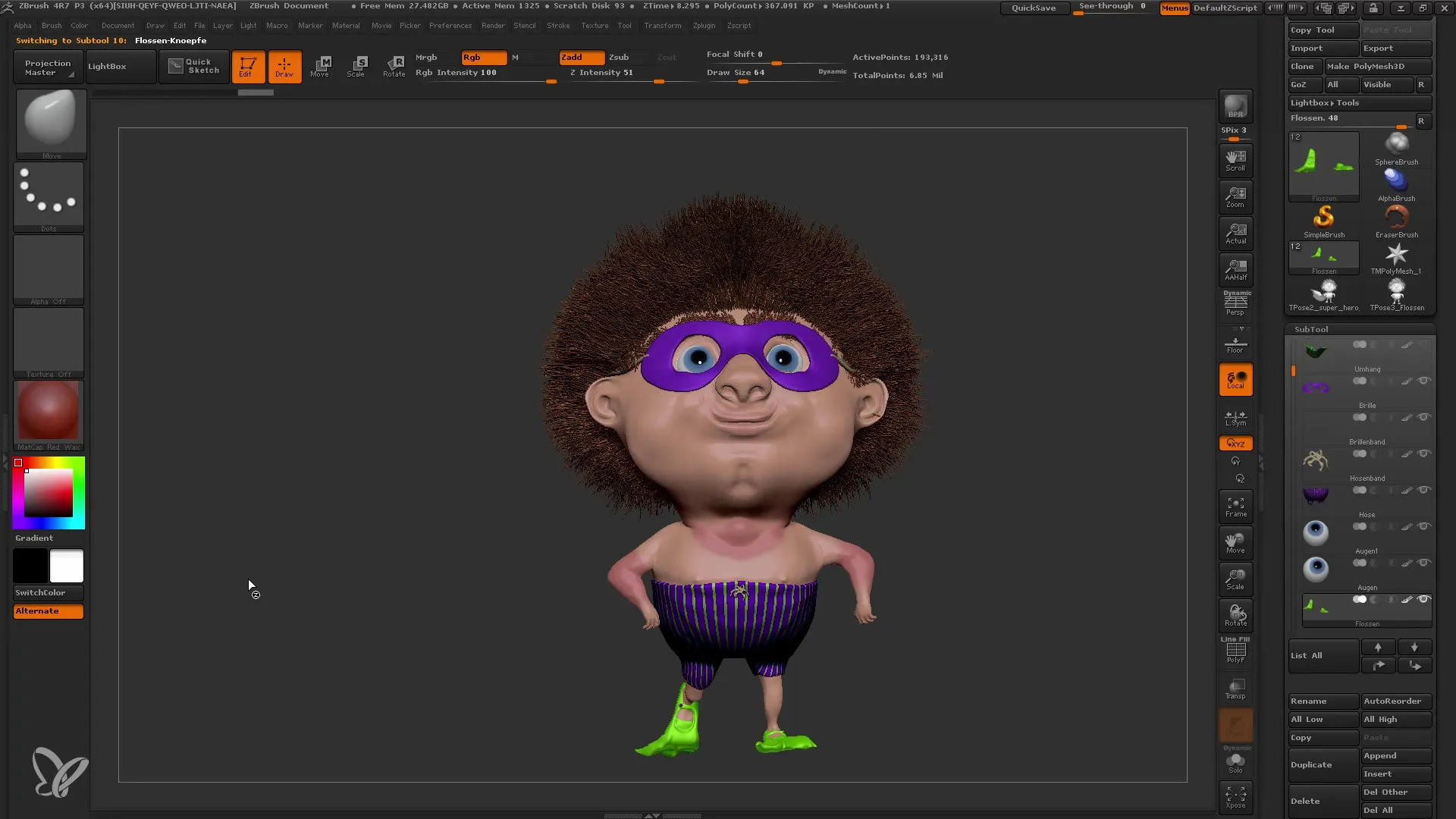 ZBrush juhend: Transpose Master dünaamiliste pooside jaoks