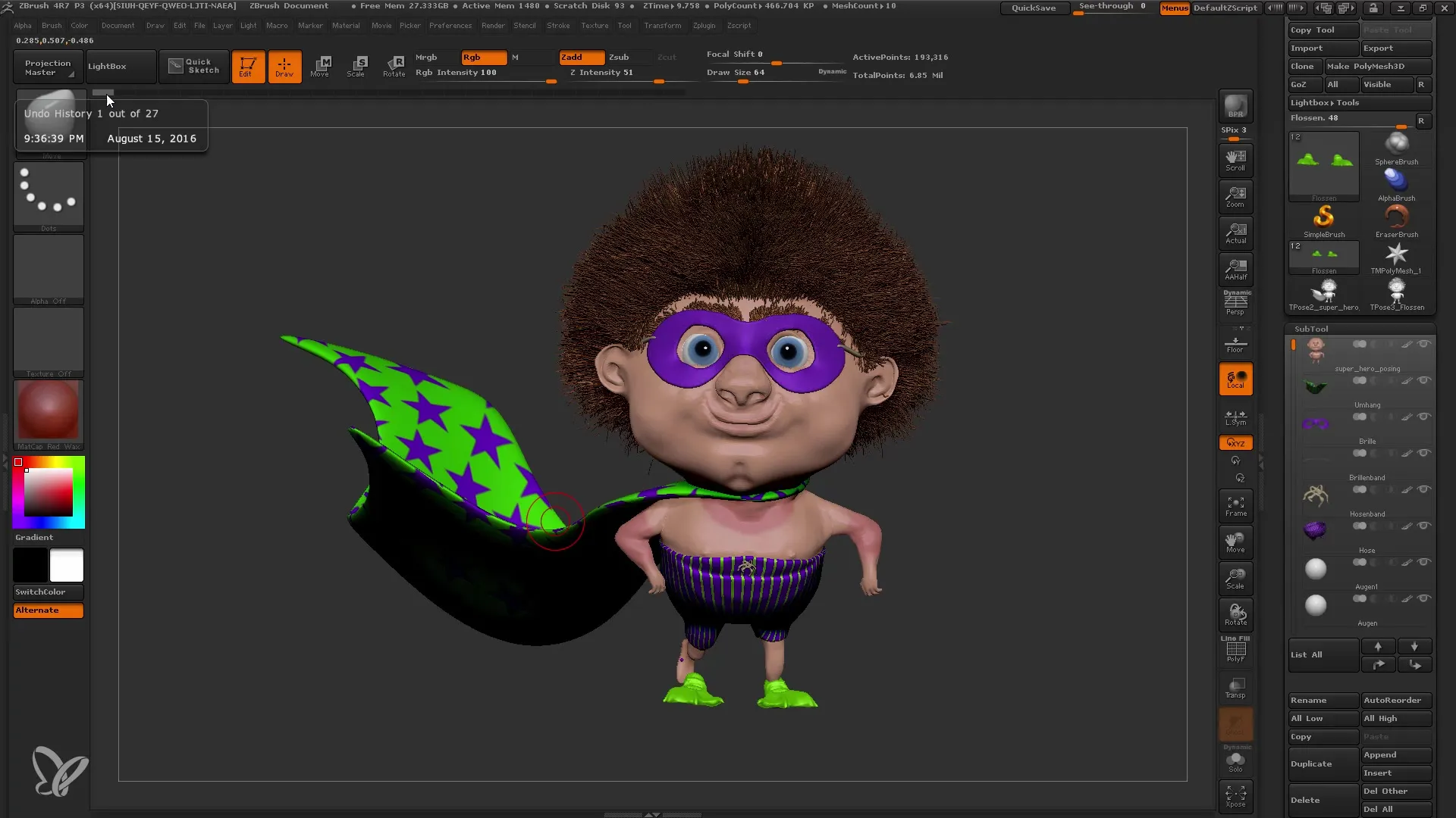 ZBrush juhend: Transpose Master dünaamiliste pooside jaoks