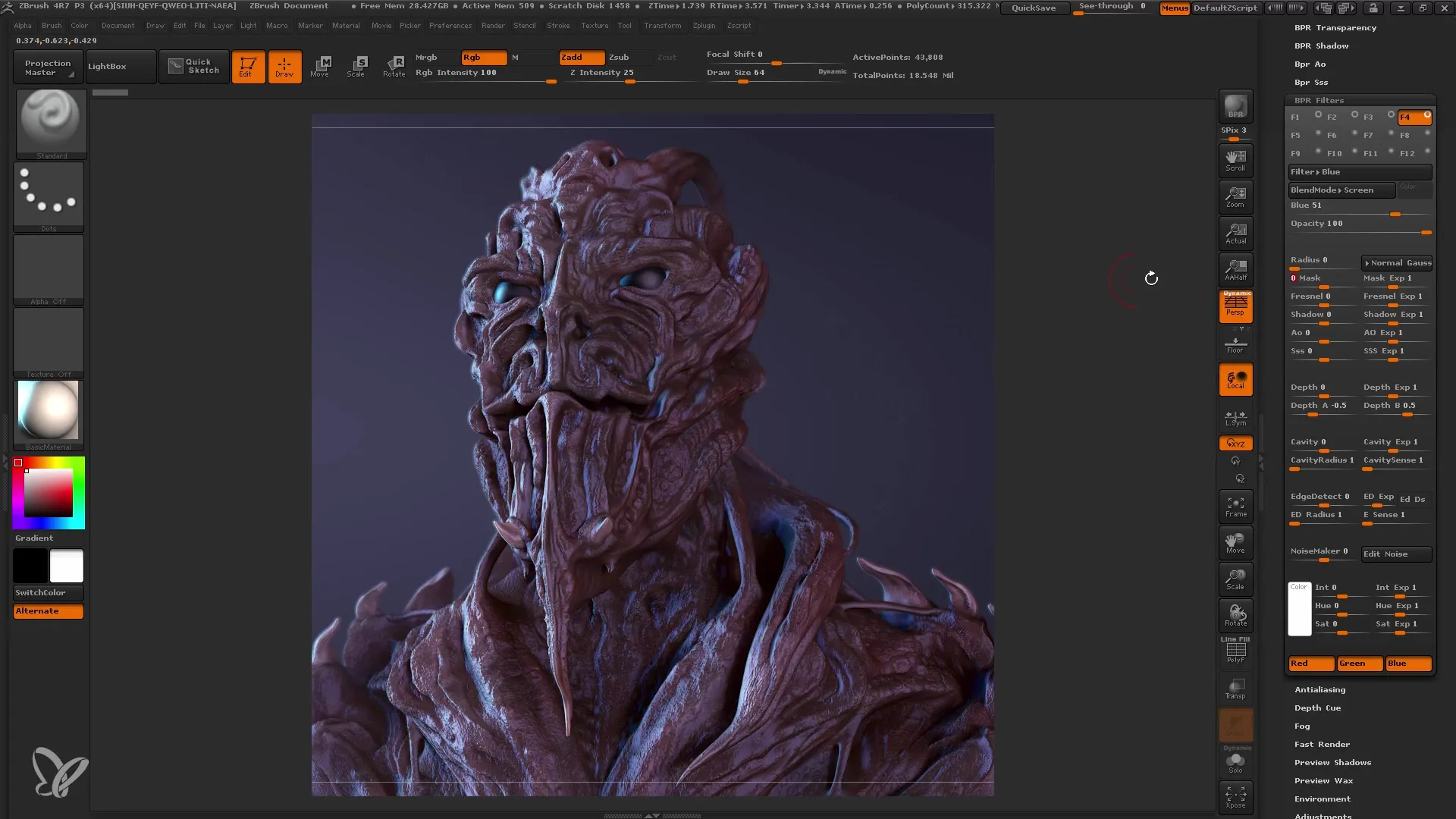 Učinkovito izrisovanje v programu ZBrush za začetnike