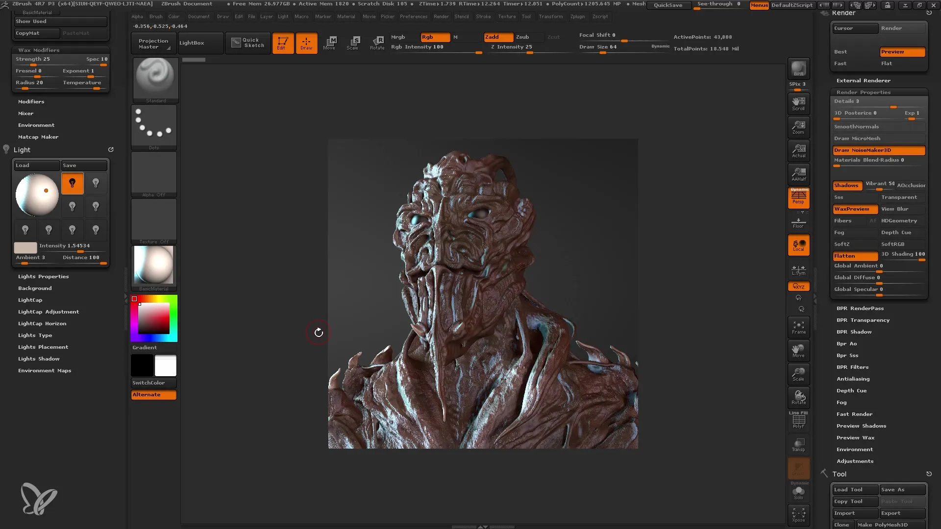 Efektīva renderēšana programmā ZBrush iesācējiem