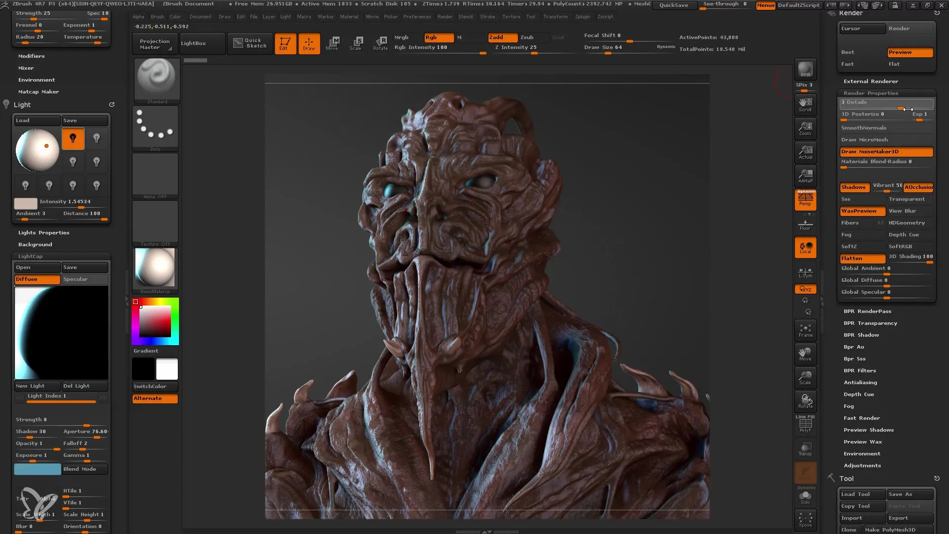 Render efektif di ZBrush untuk pemula