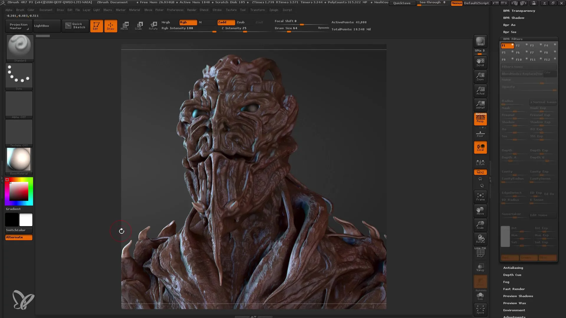 Rendering yang efektif di ZBrush untuk pemula