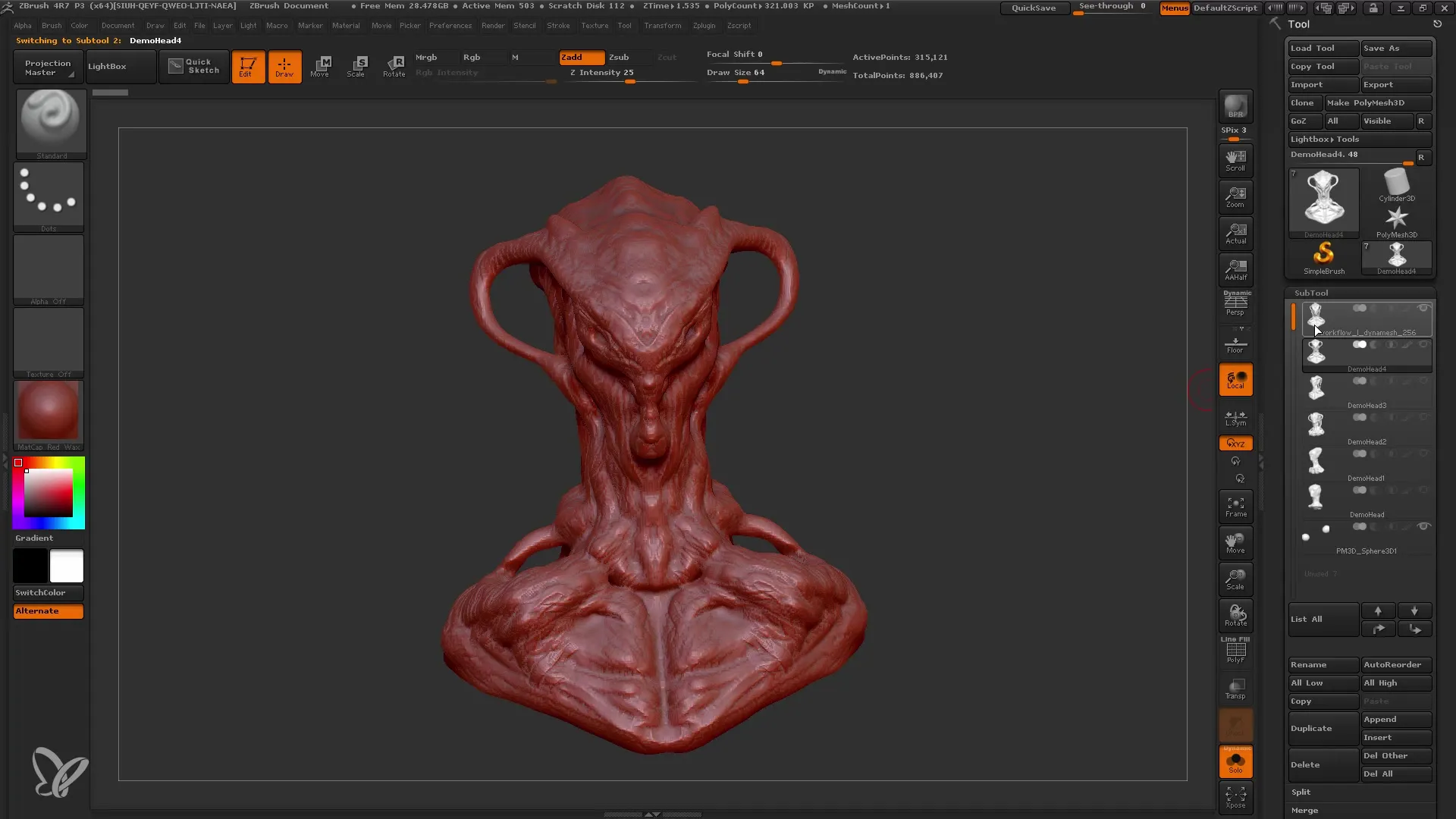 ZBrush Dynamesh 256 – Ideaalsed kohandused algajatele