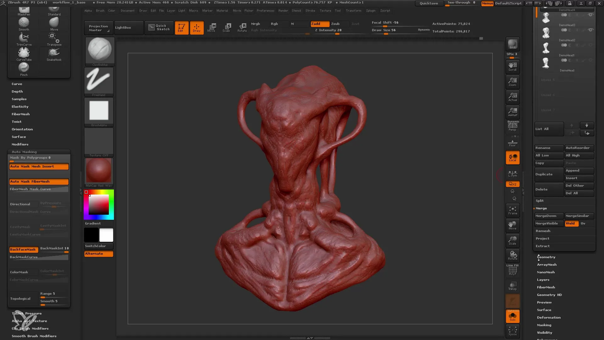 ZBrush Dynamesh 256 – Penyesuaian sempurna untuk pemula