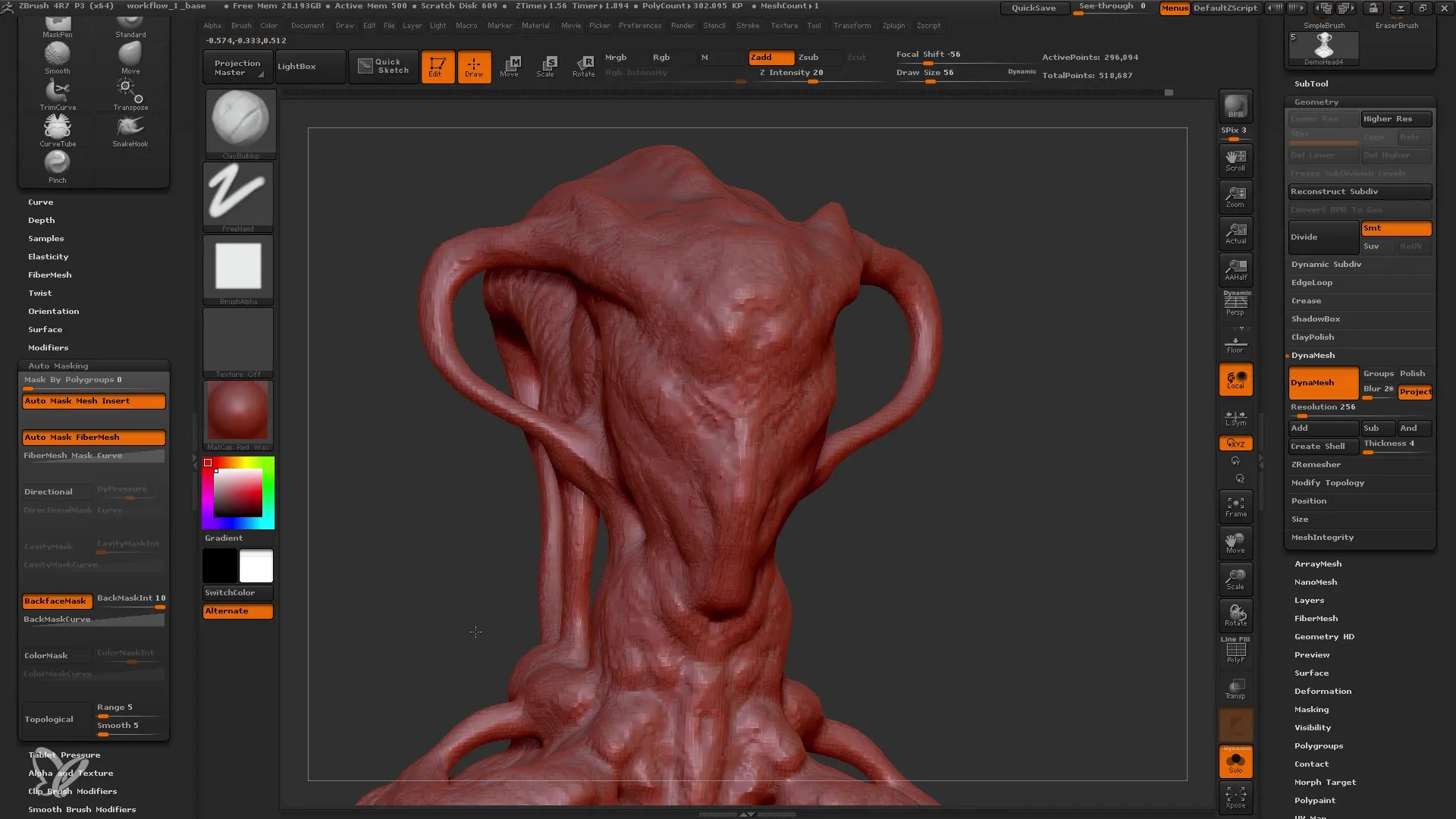 ZBrush Dynamesh 256 - Popolne prilagoditve za začetnike