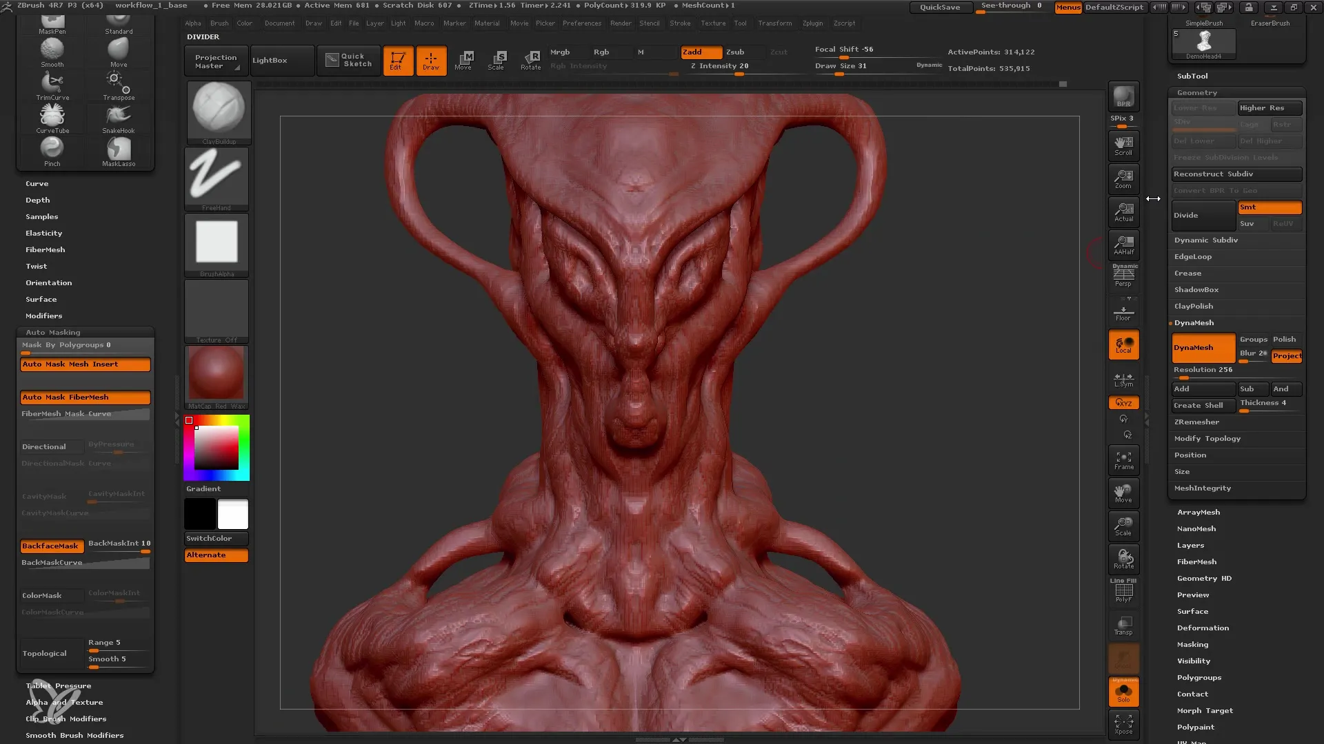 ZBrush Dynamesh 256 – Ideaalsed kohandused algajatele