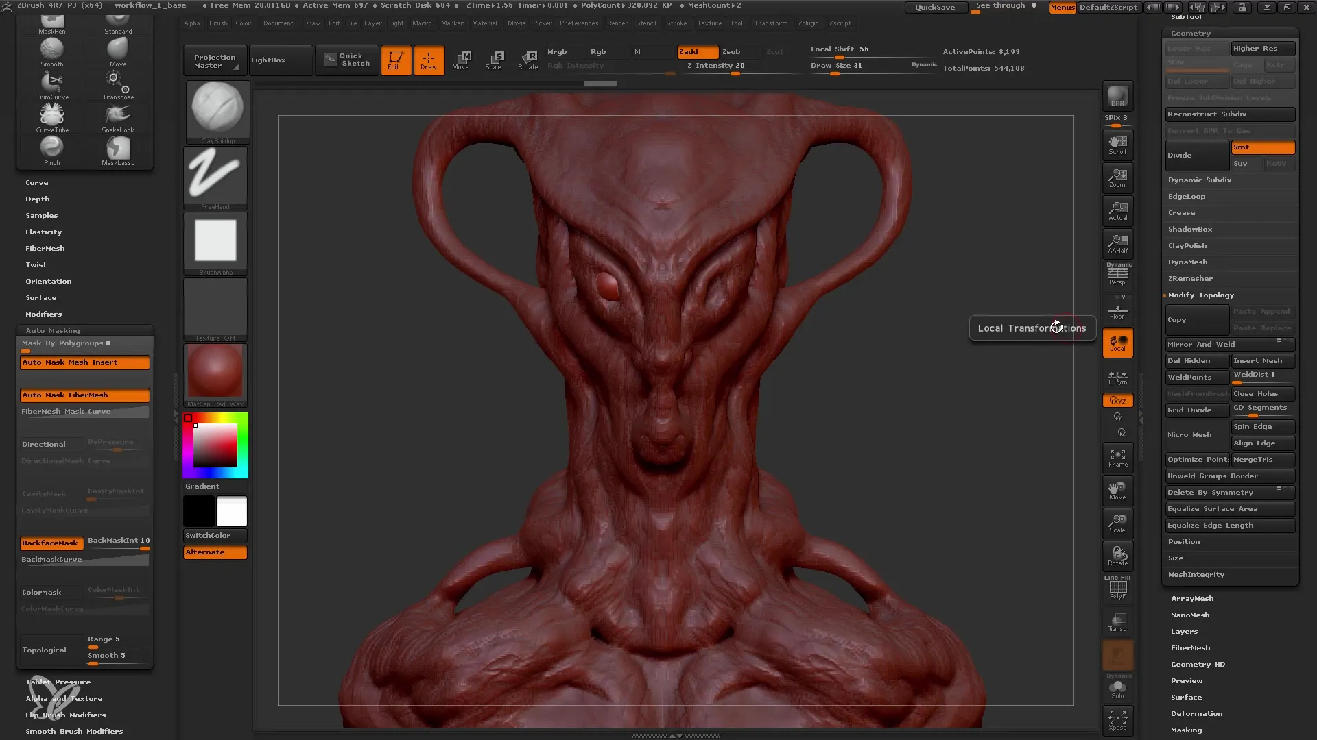 ZBrush Dynamesh 256 - Ideaalsed kohandused algajatele