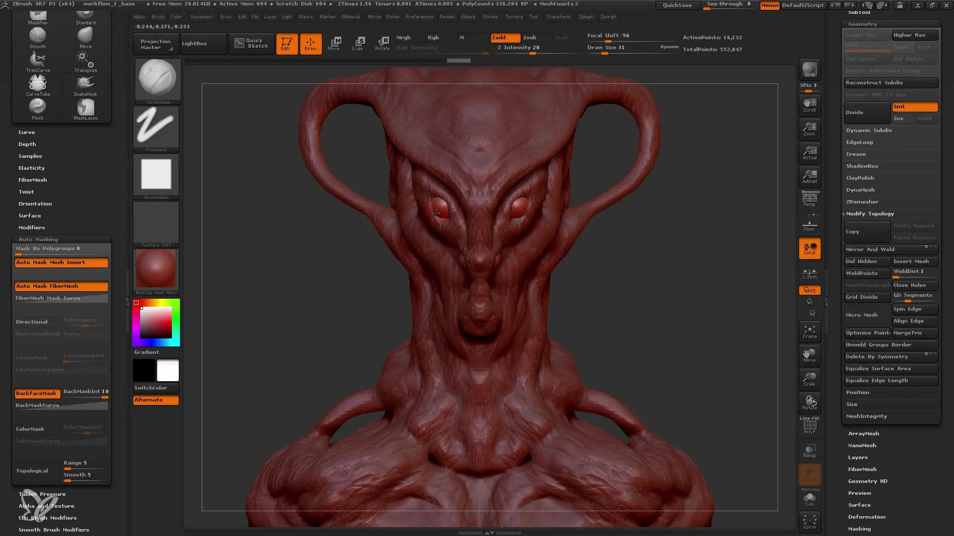 ZBrush Dynamesh 256 - Popolne prilagoditve za začetnike