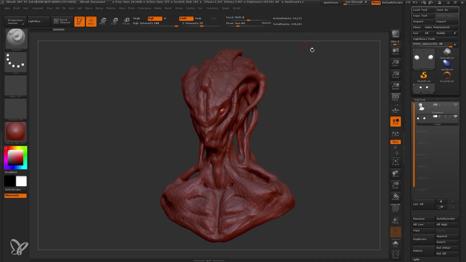 Navodila za čisto mrežo v programu ZBrush z uporabo orodja ZRemesher