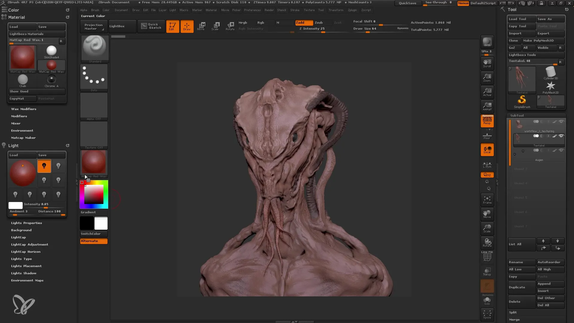 Pencahayaan ZBrush dan rendering untuk pemula