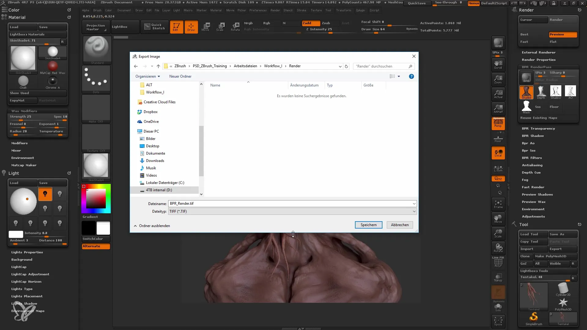 Pencahayaan dan rendering ZBrush untuk pemula