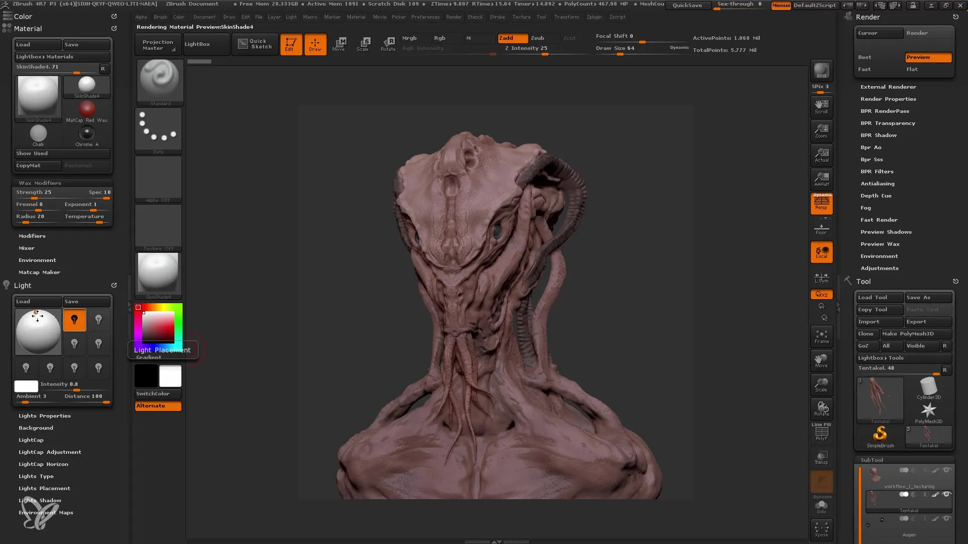 Pencahayaan dan rendering ZBrush untuk pemula