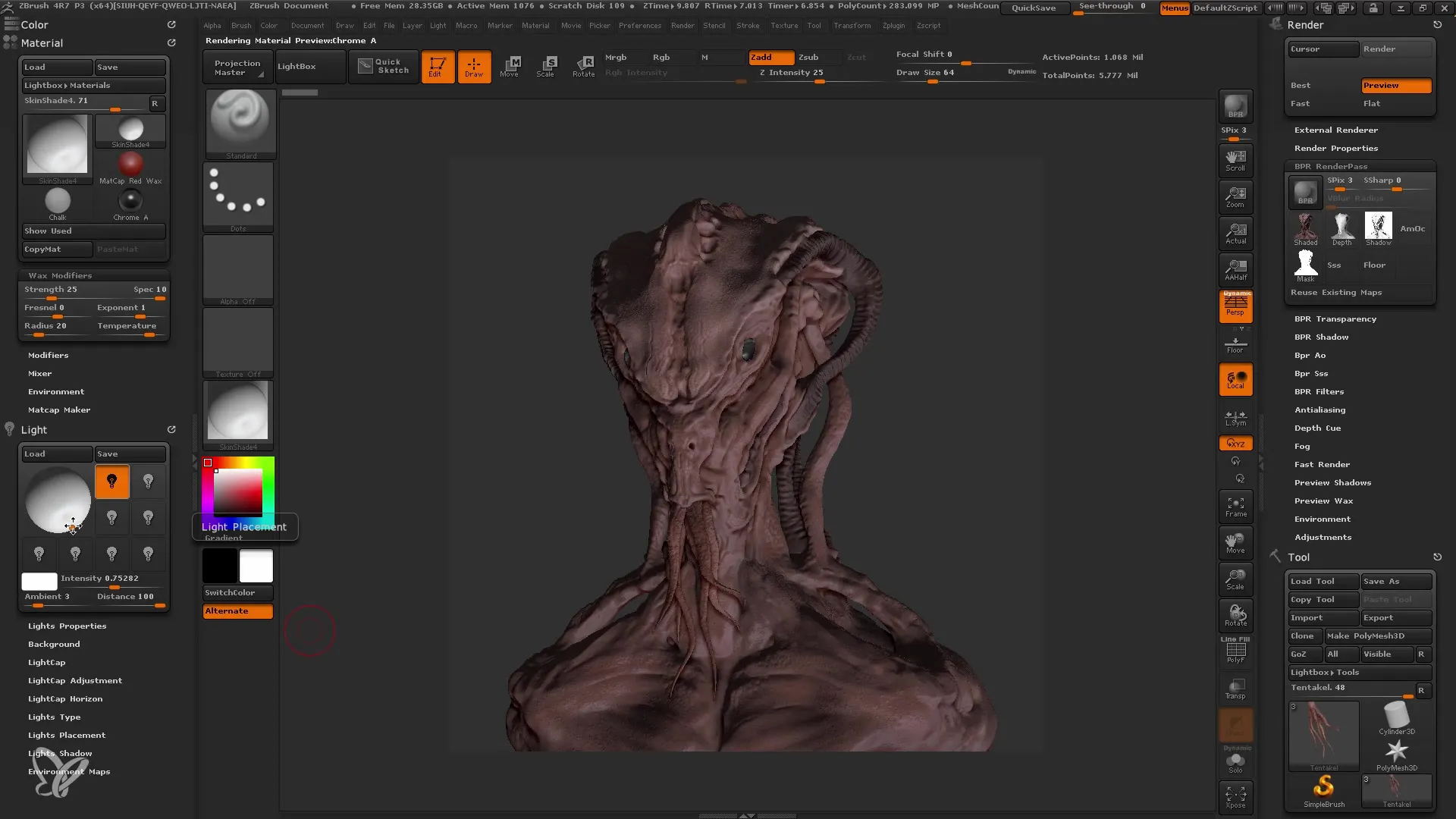 ZBrush valgustus ja renderdamine algajatele