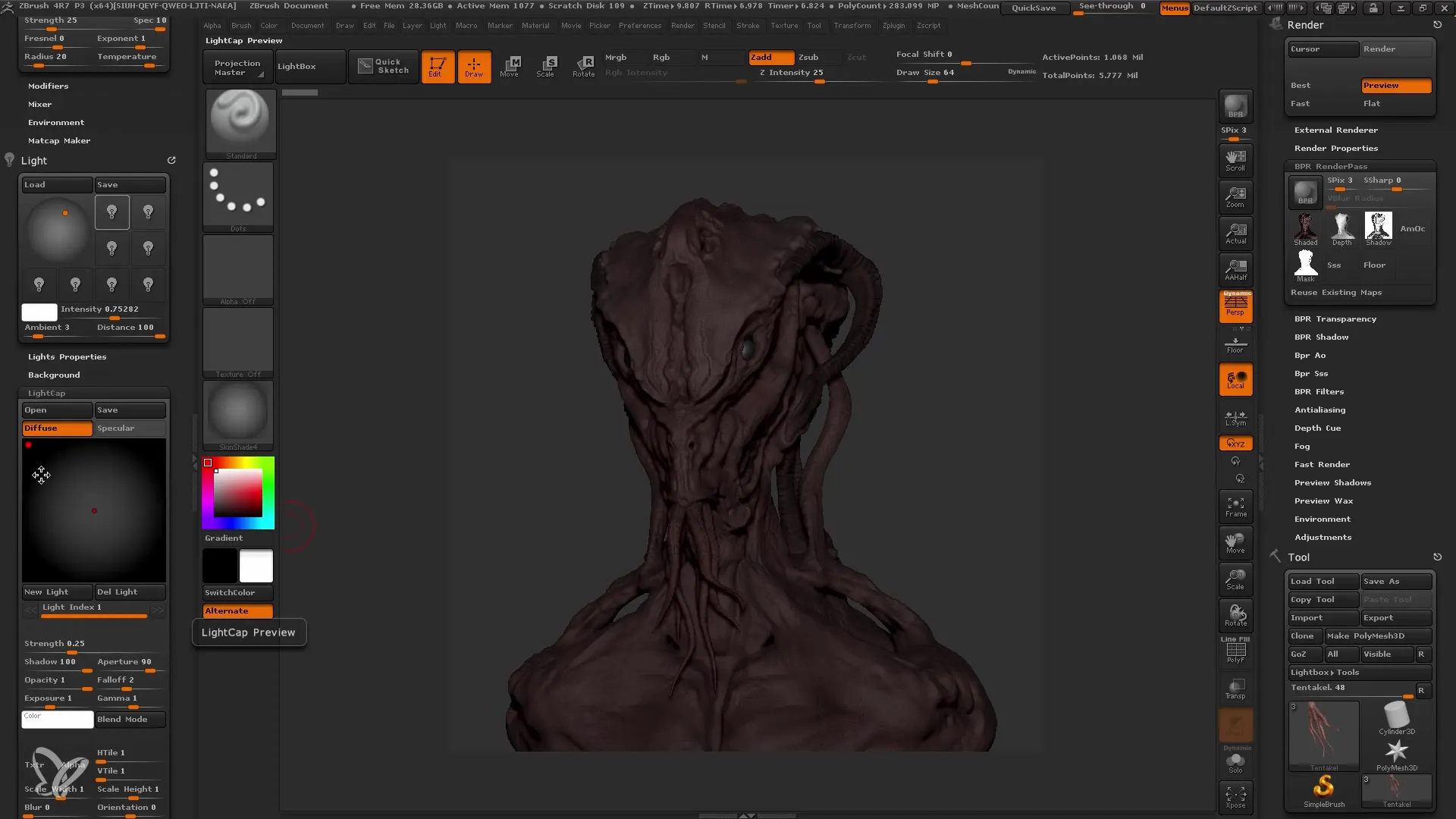 ZBrush valgustus ja renderdamine algajatele