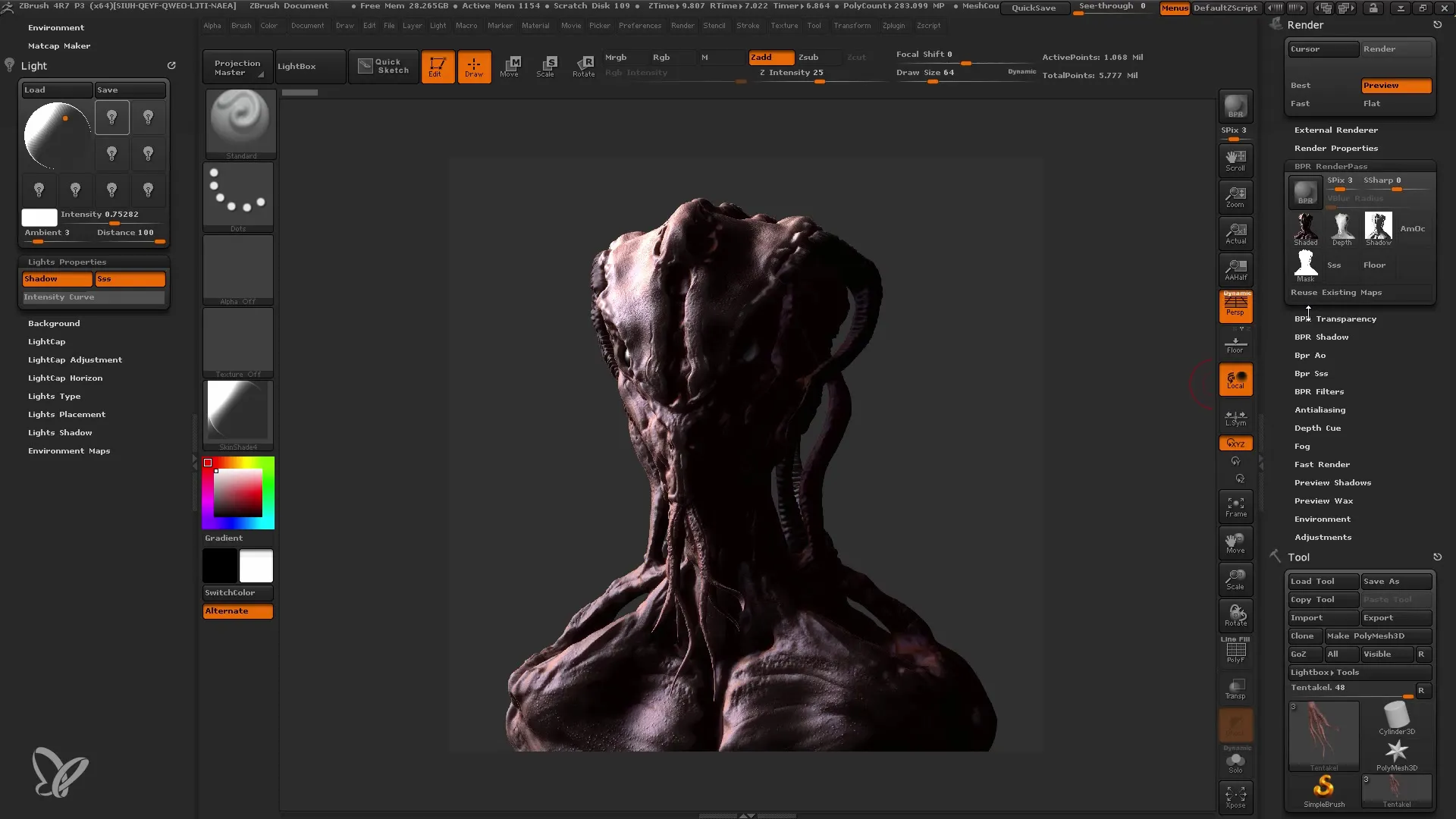 ZBrush Lightning un renderēšana iesācējiem