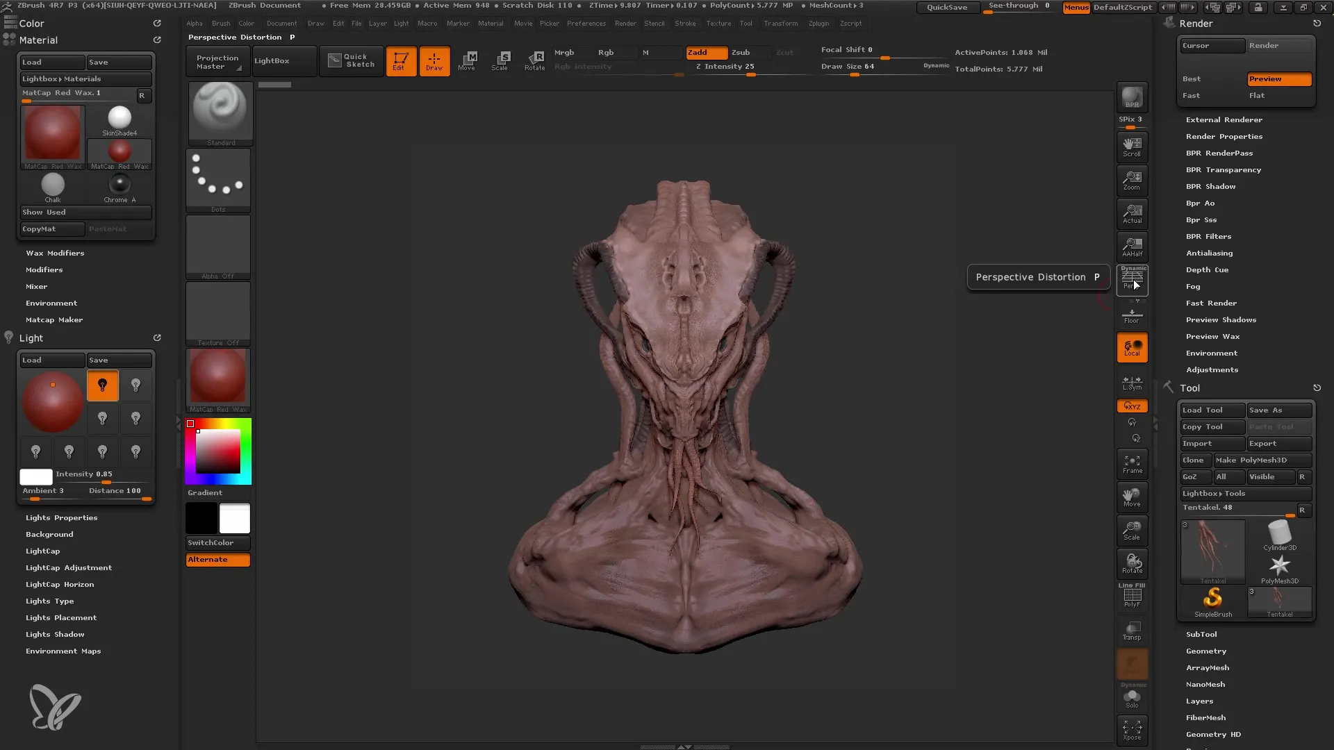 ZBrush Valgustus ja renderdamine algajatele