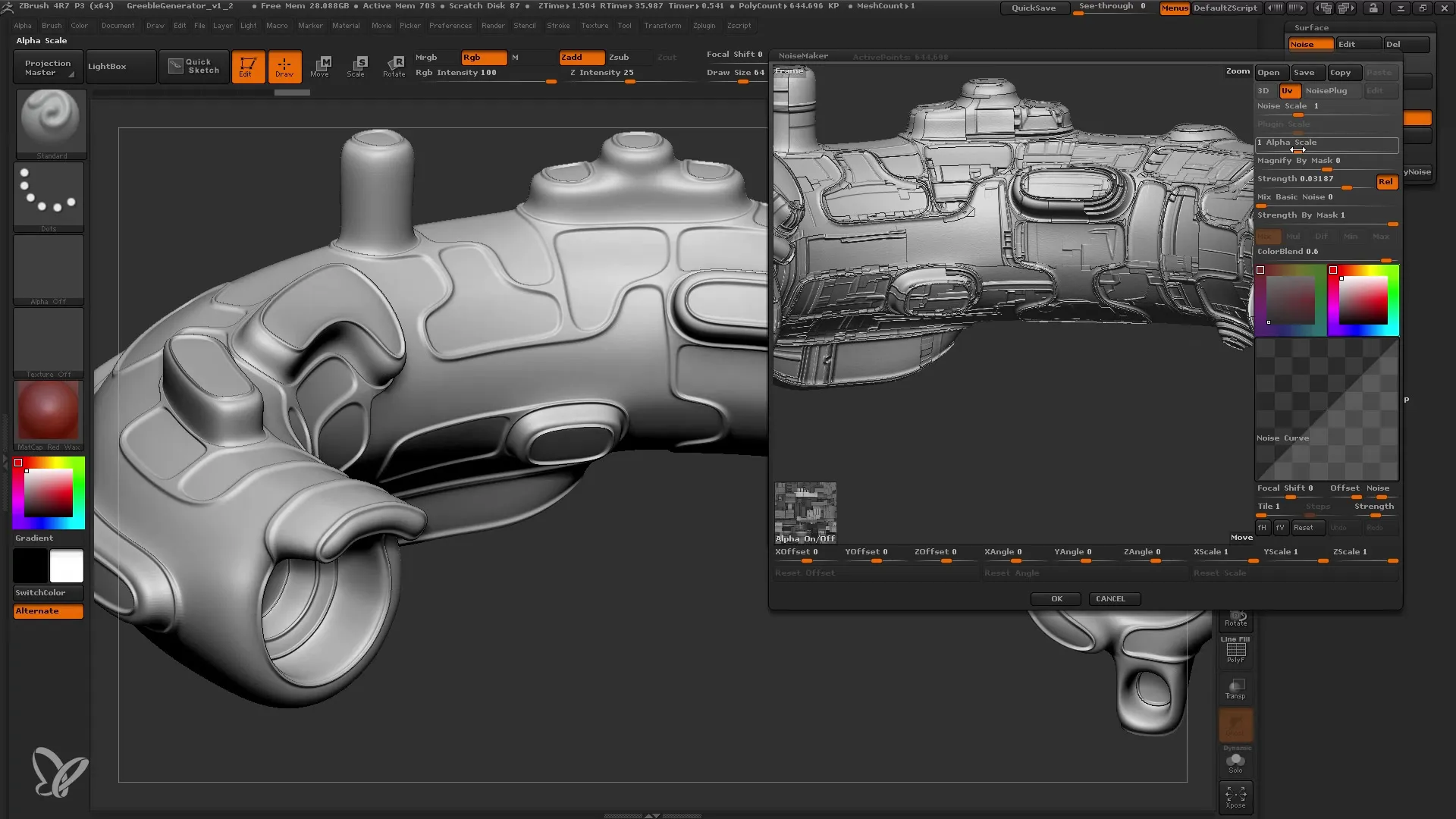 ZBrush Alphas mit Greeble-Generator erstellen