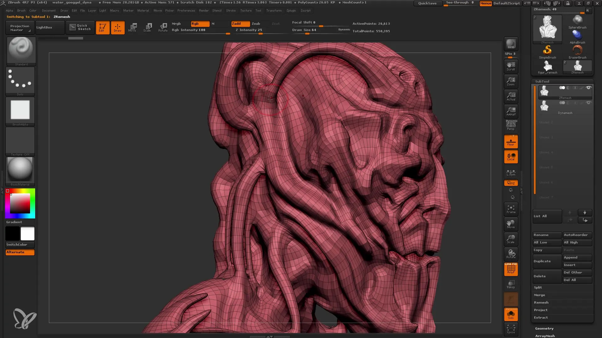 ZBrush: Navodila korak za korakom za ZRemesher