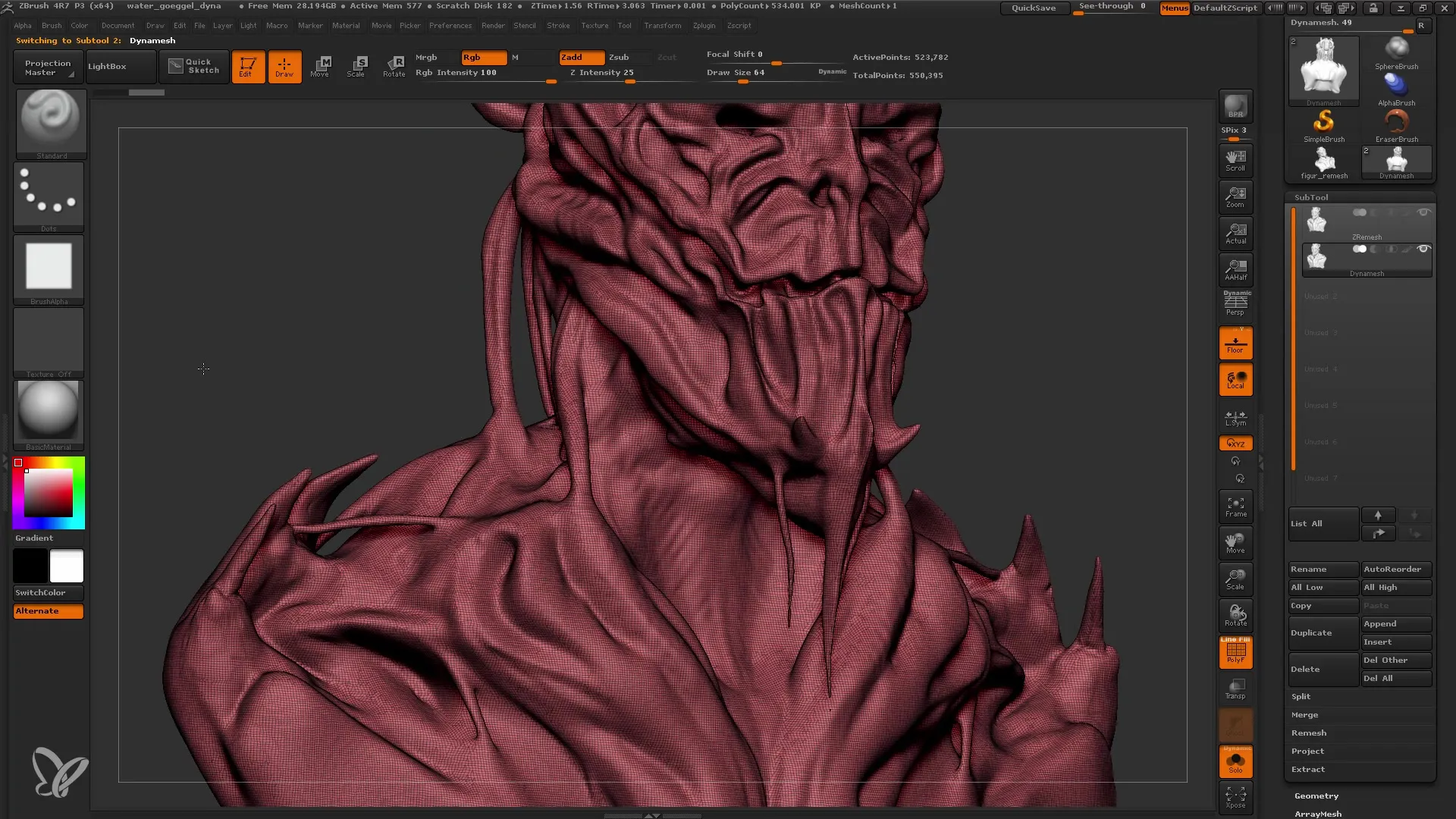 ZBrush: ZRemesher samm-sammult juhend