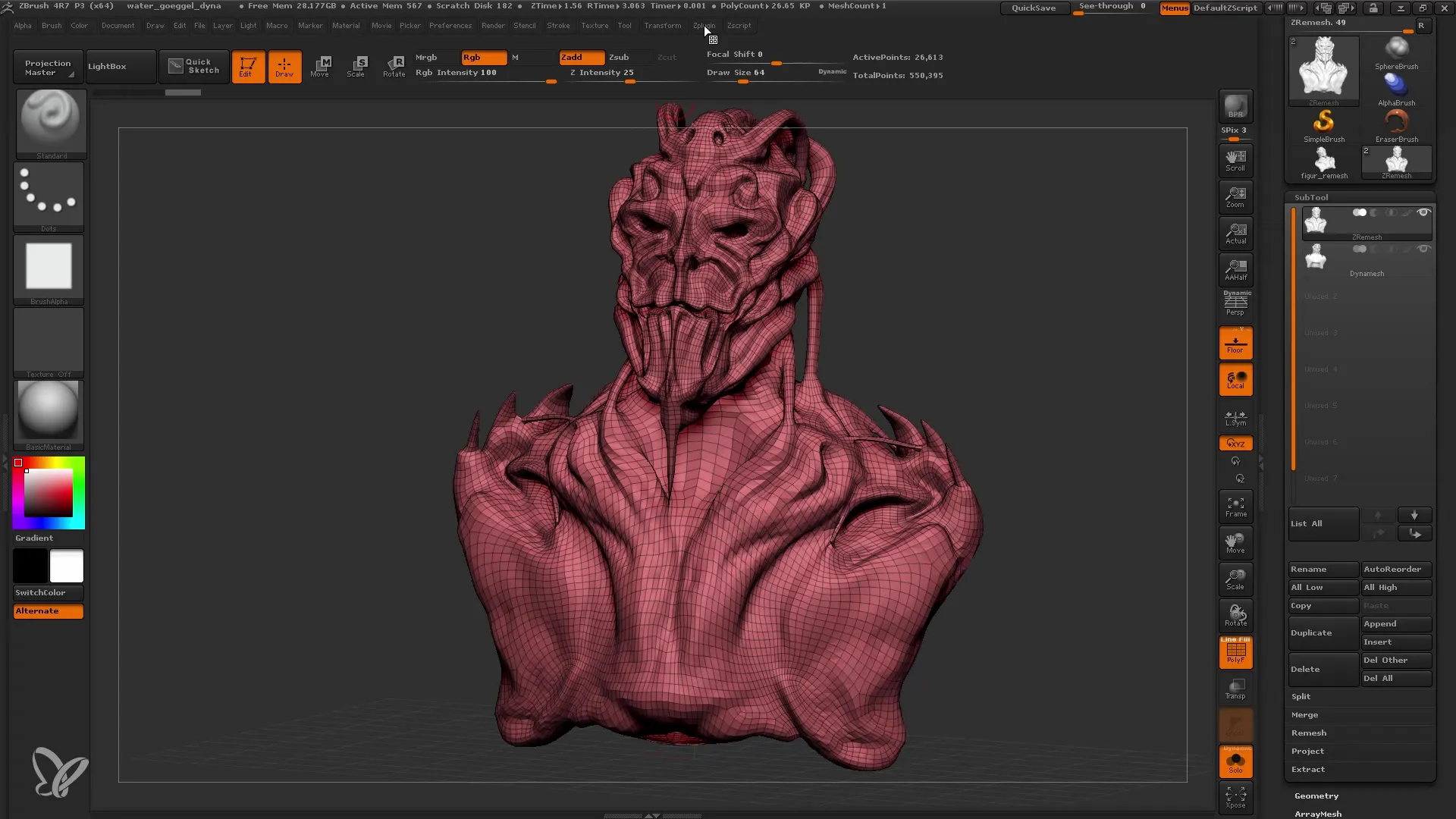 ZBrush: ZRemesher samm-sammult juhend