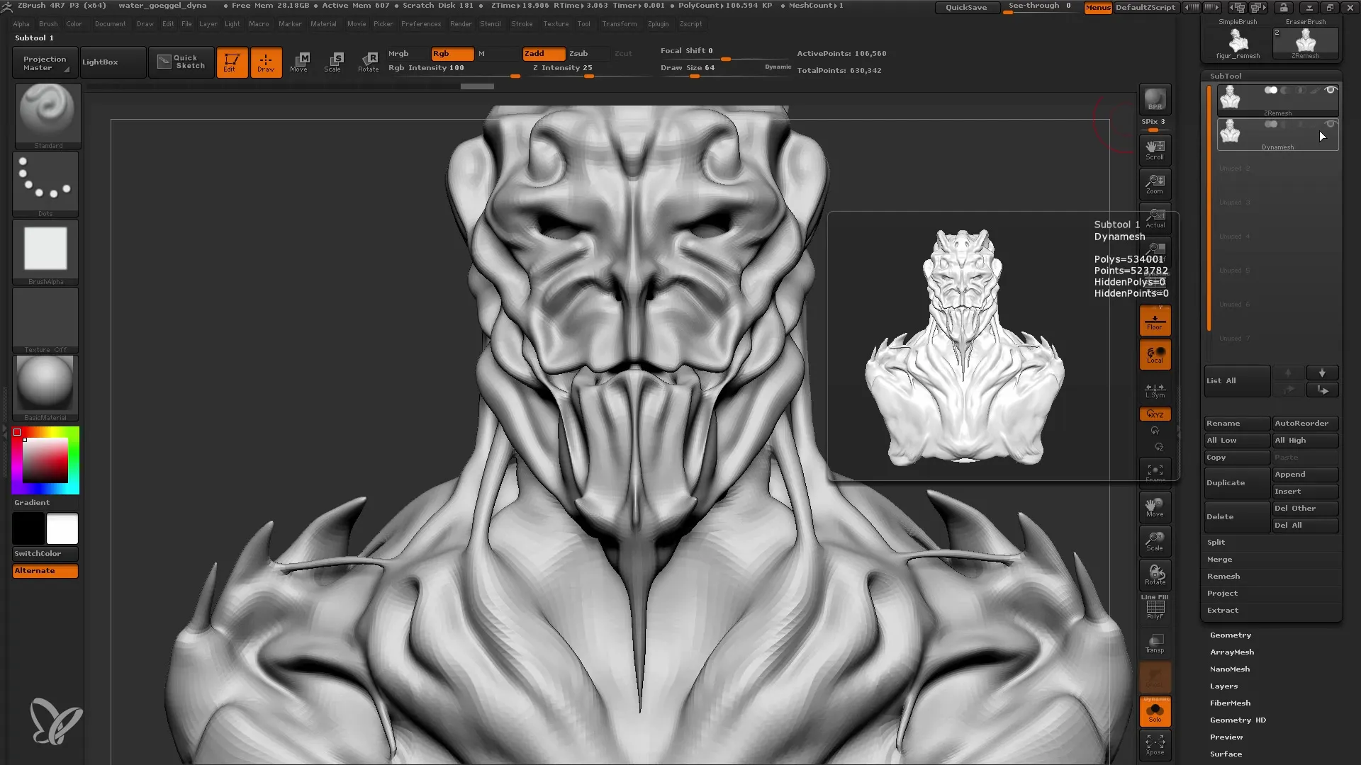 ZBrush: ZRemesher samm-sammult juhend