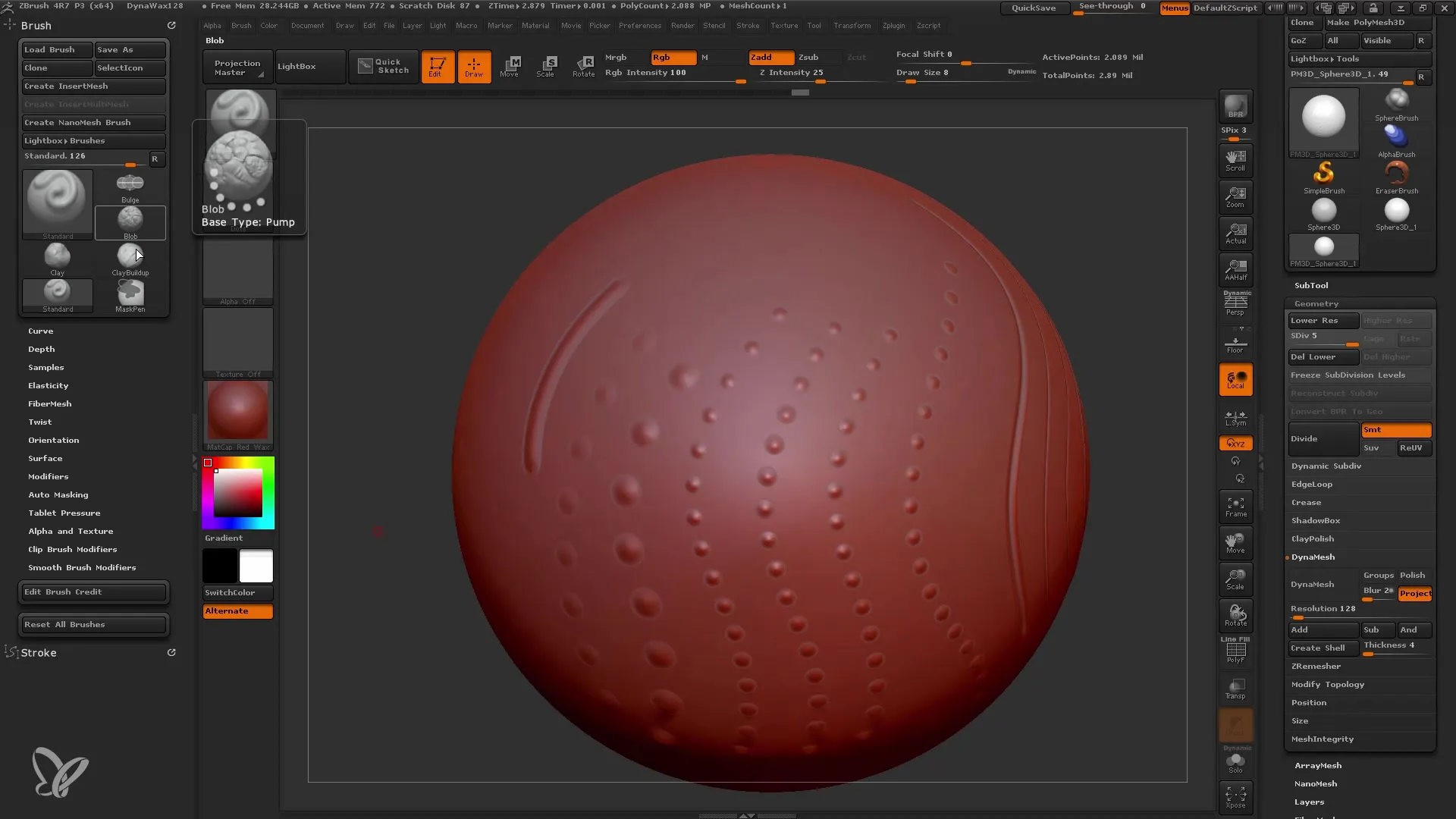 Štětce v ZBrush: Nastavení pro dokonalé detaily