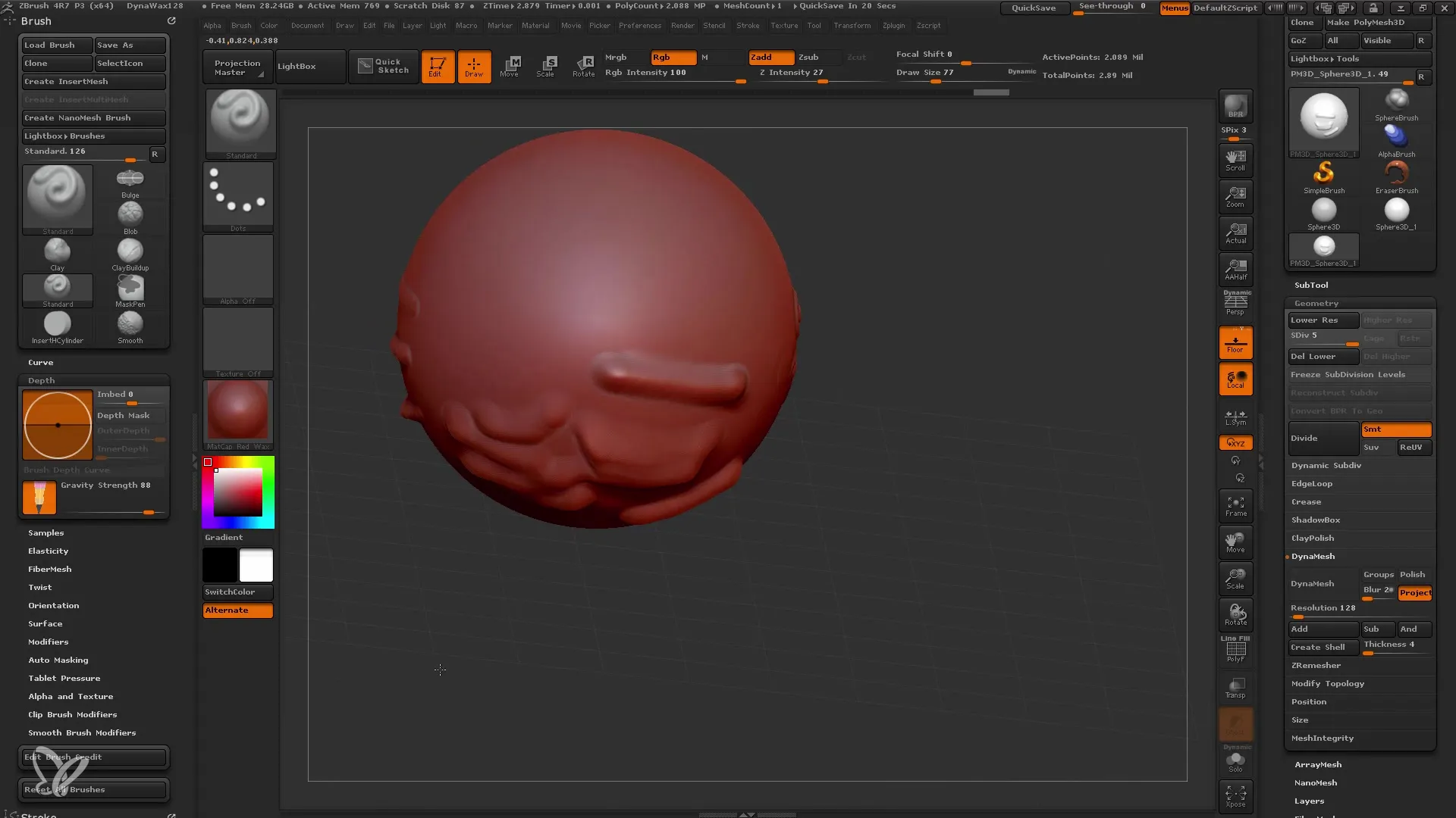 Štětce v ZBrush: Nastavení pro dokonalé detaily