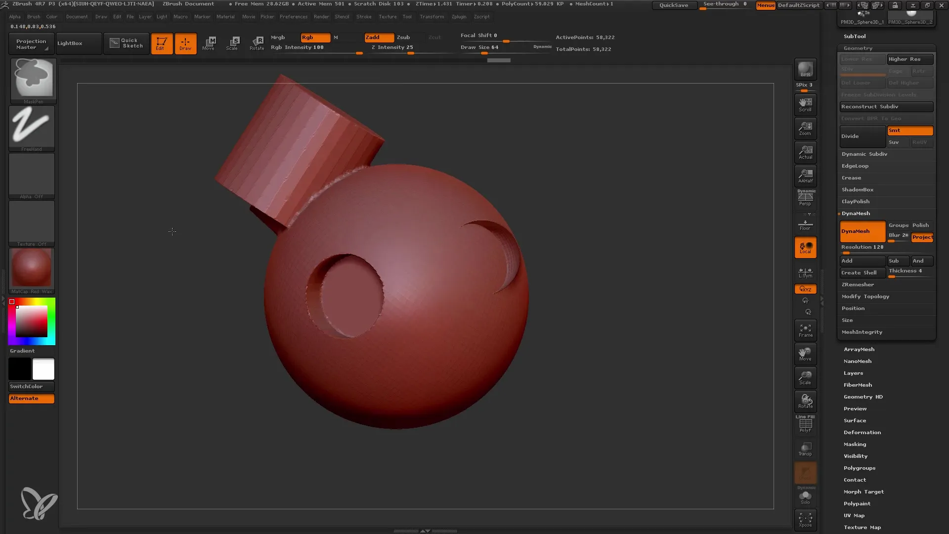 ZBrush: Efektīvi izmantojiet ieliktņu un vairāku tīklu otas