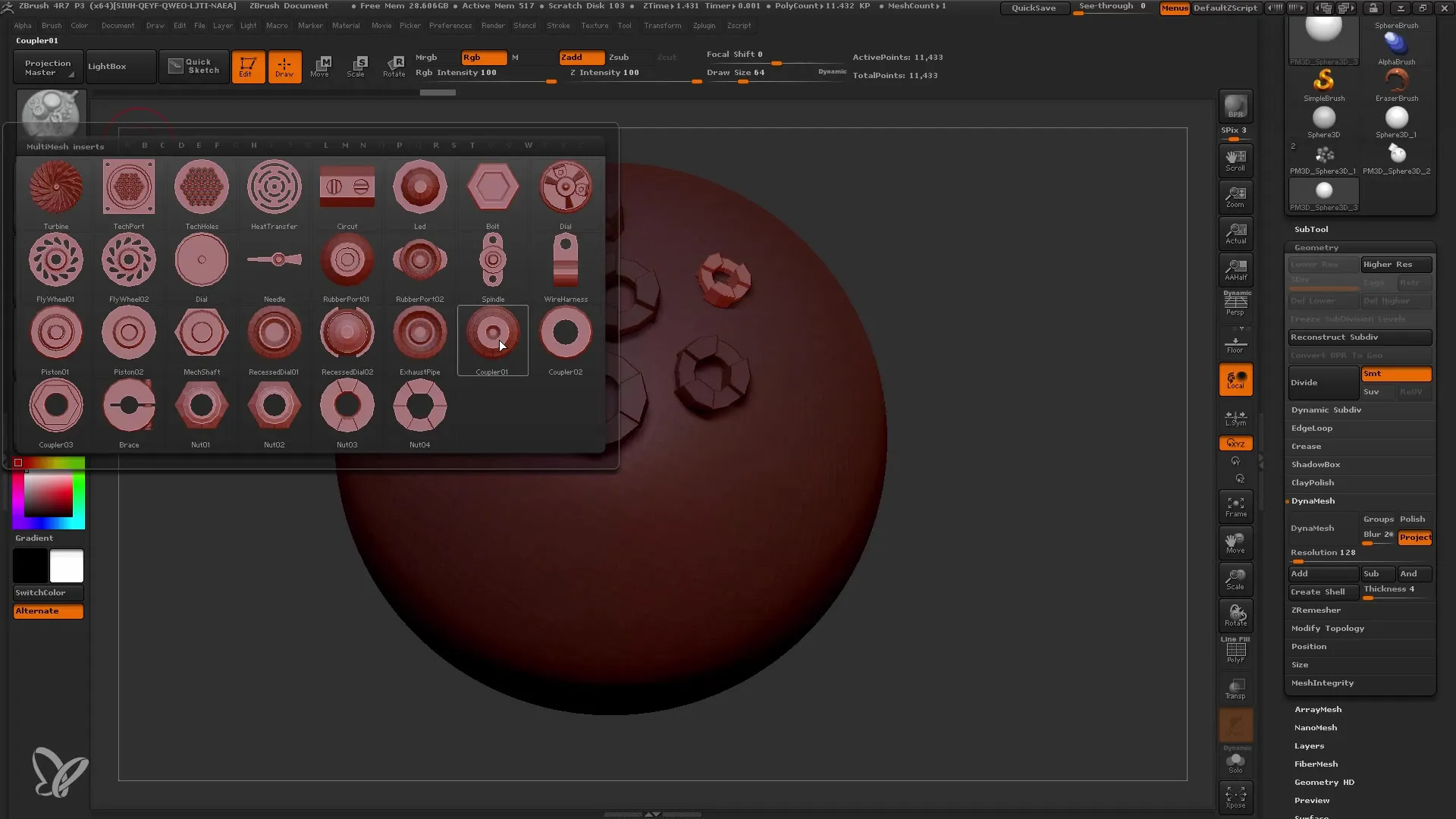 ZBrush: Insert und Multi-Mesh Brushes effektiv nutzen