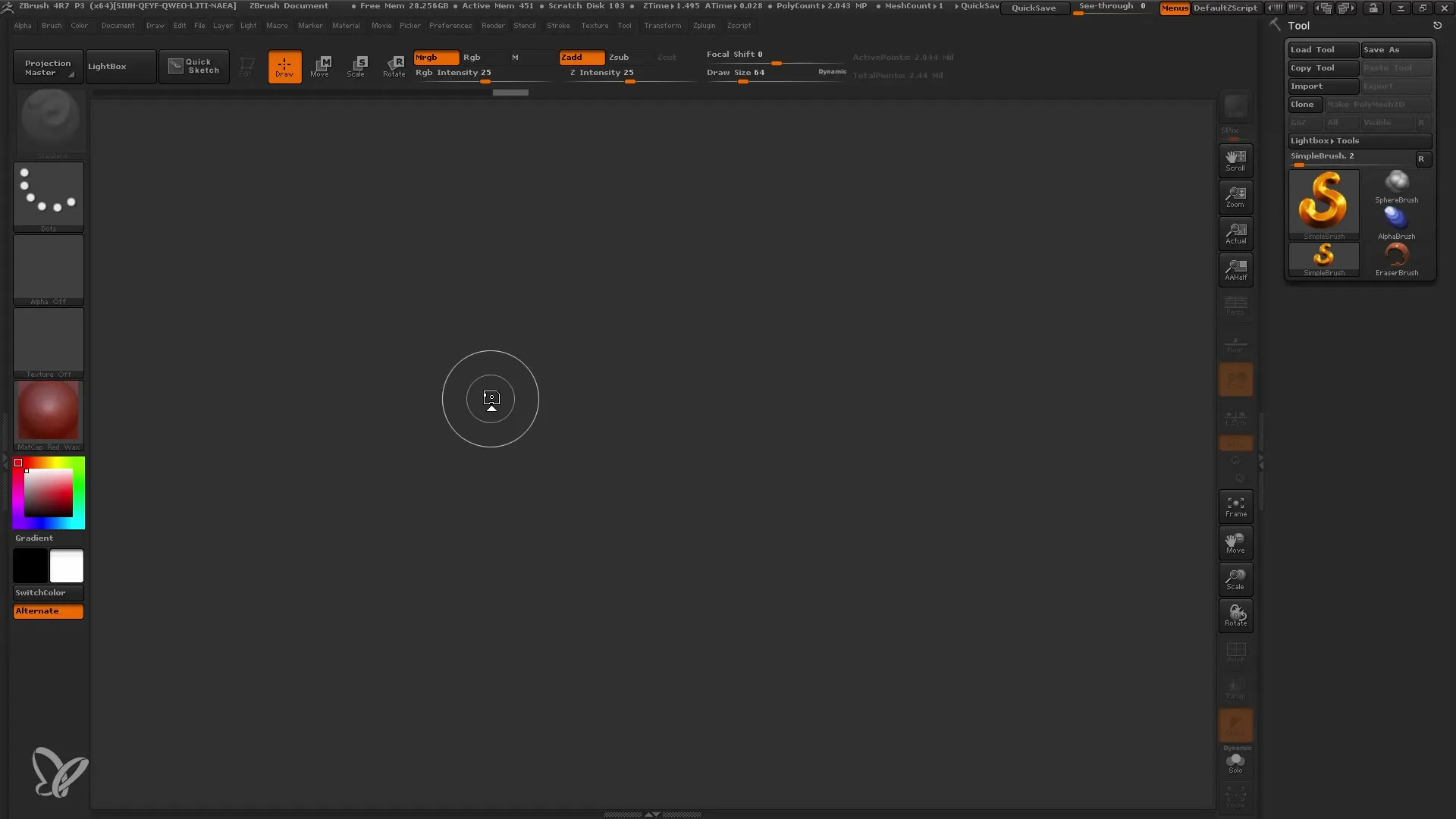 ZBrush starten mit der Extract-Funktion