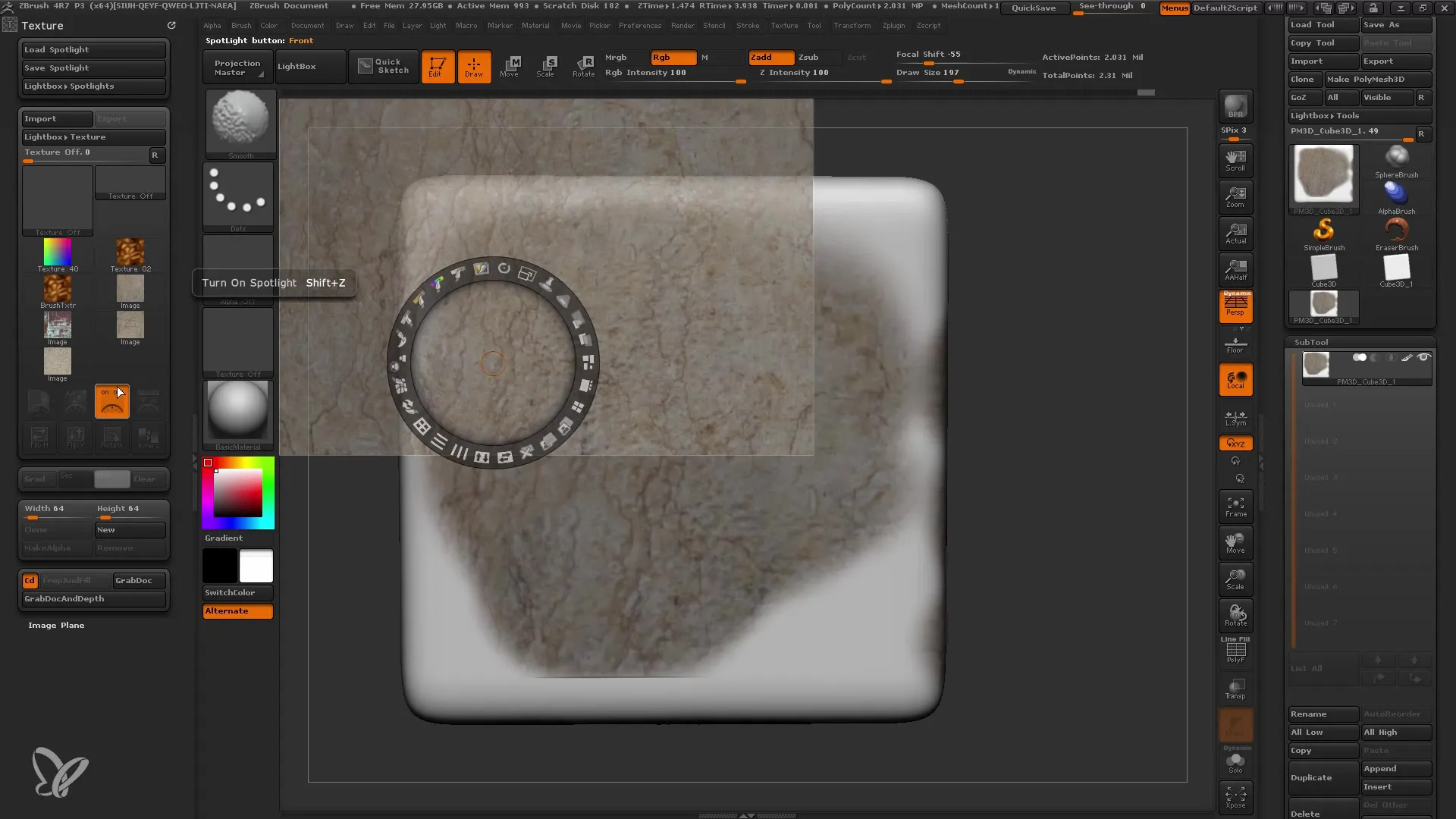 ZBrush Spotlight: Texturisasi yang mudah