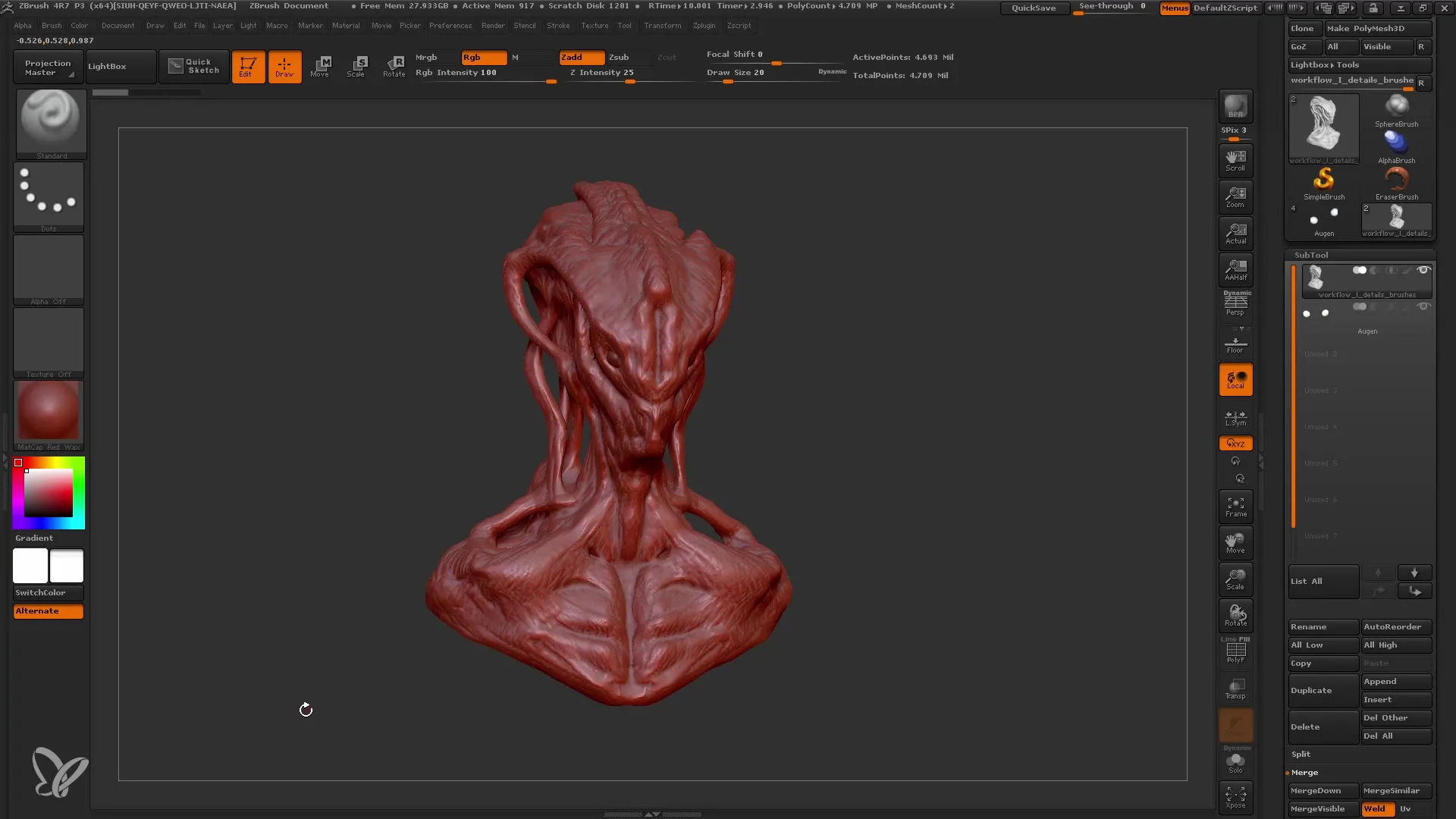 ZBrush: Učinkovito podrobnosti ustvarjanje s čopiči