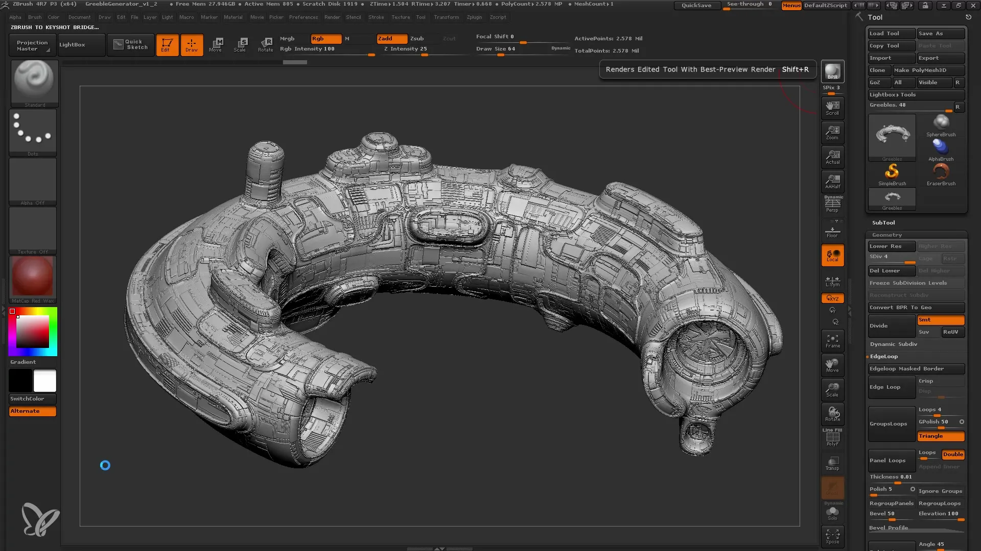 Efektīvi renderējiet ZBrush modeļus programmā Keyshot