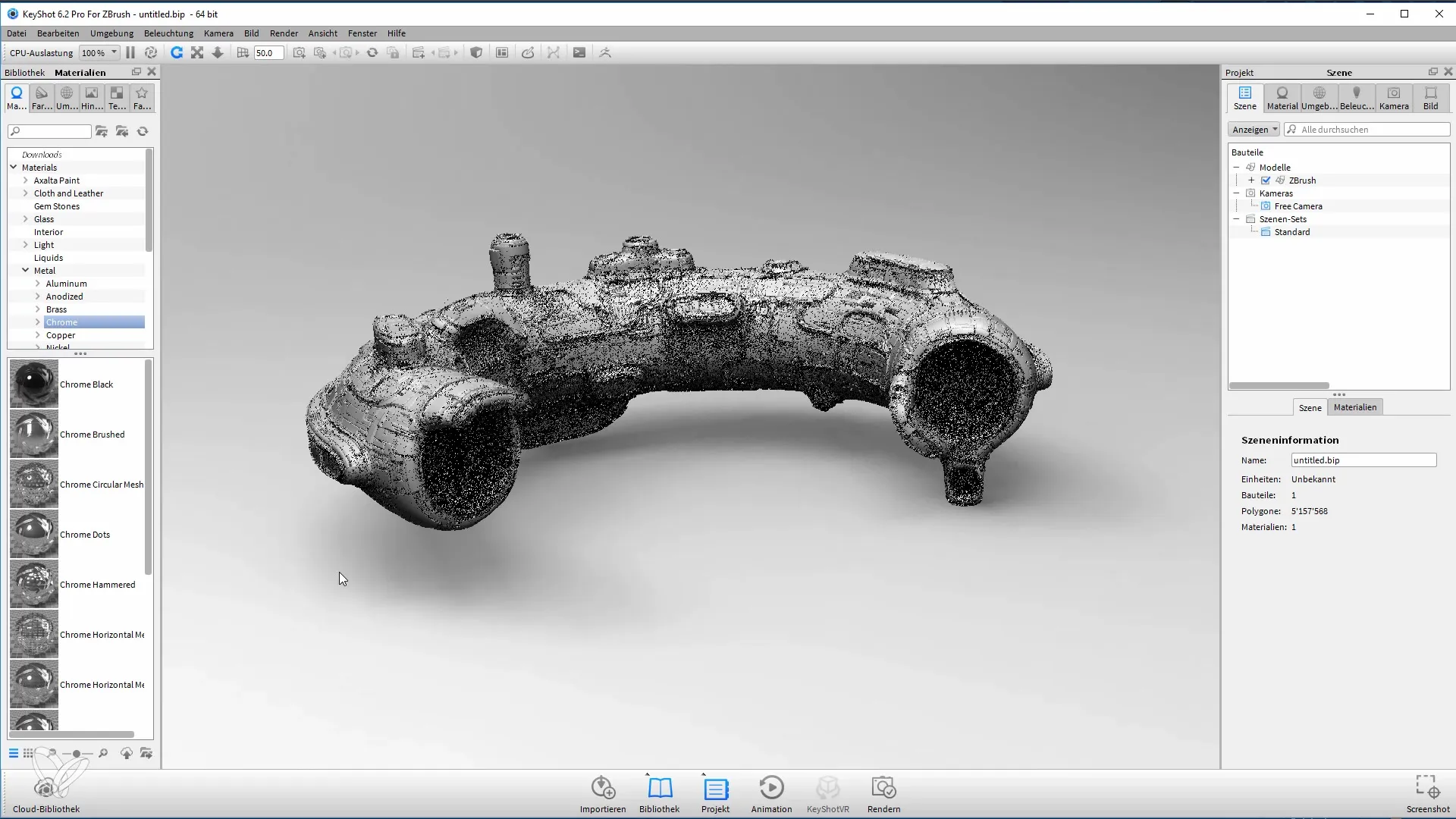 Merender model ZBrush secara efektif dalam Keyshot